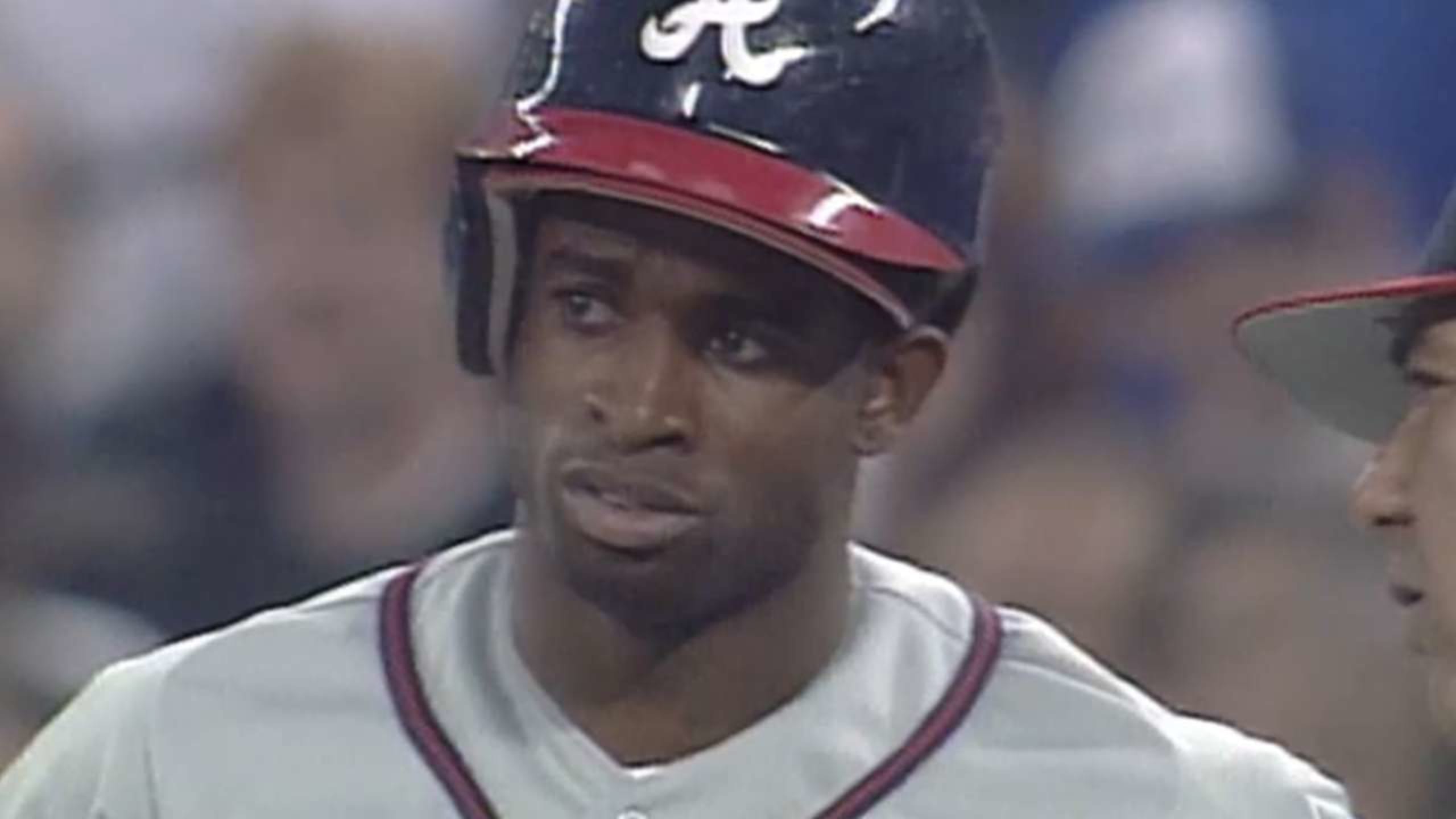 Deion Sanders  Atlanta braves baseball, Braves baseball, Atlanta braves