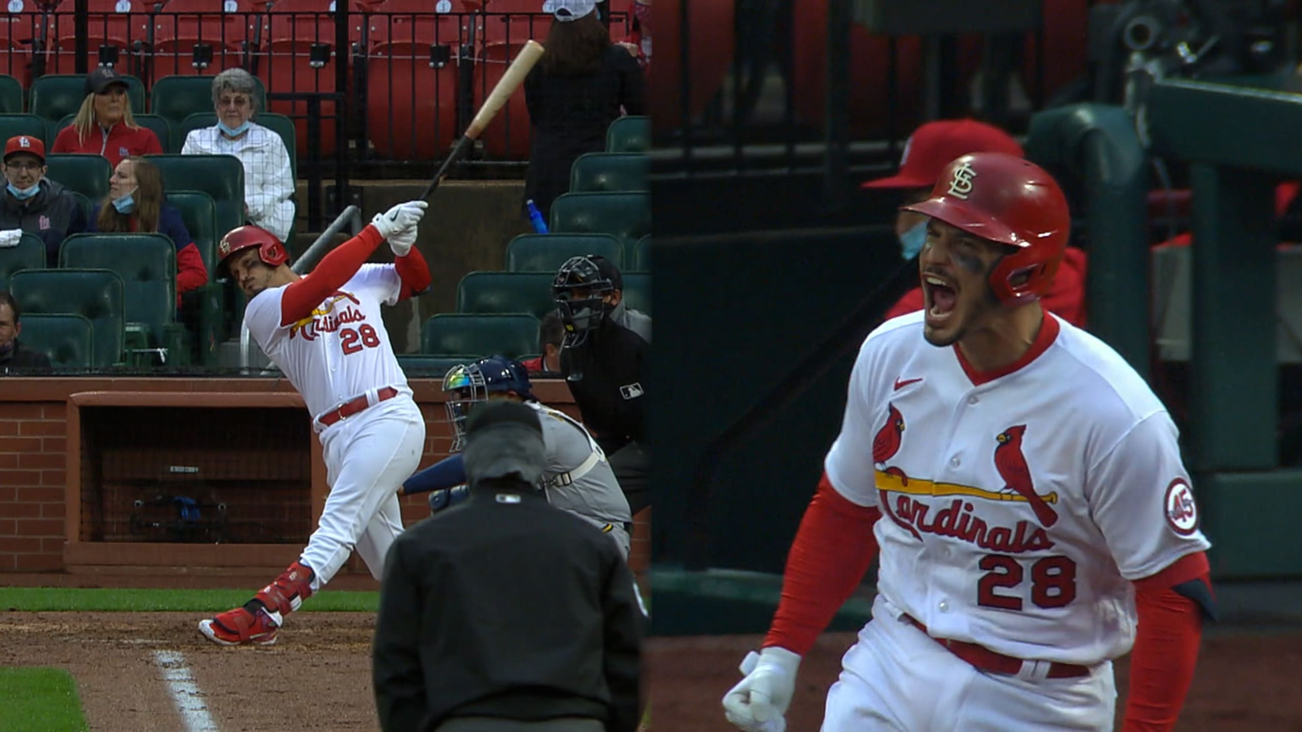 Nolan Arenado hits go-ahead home in Cardinals home opener vs. Brewers to  keep St. Louis' win streak alive 