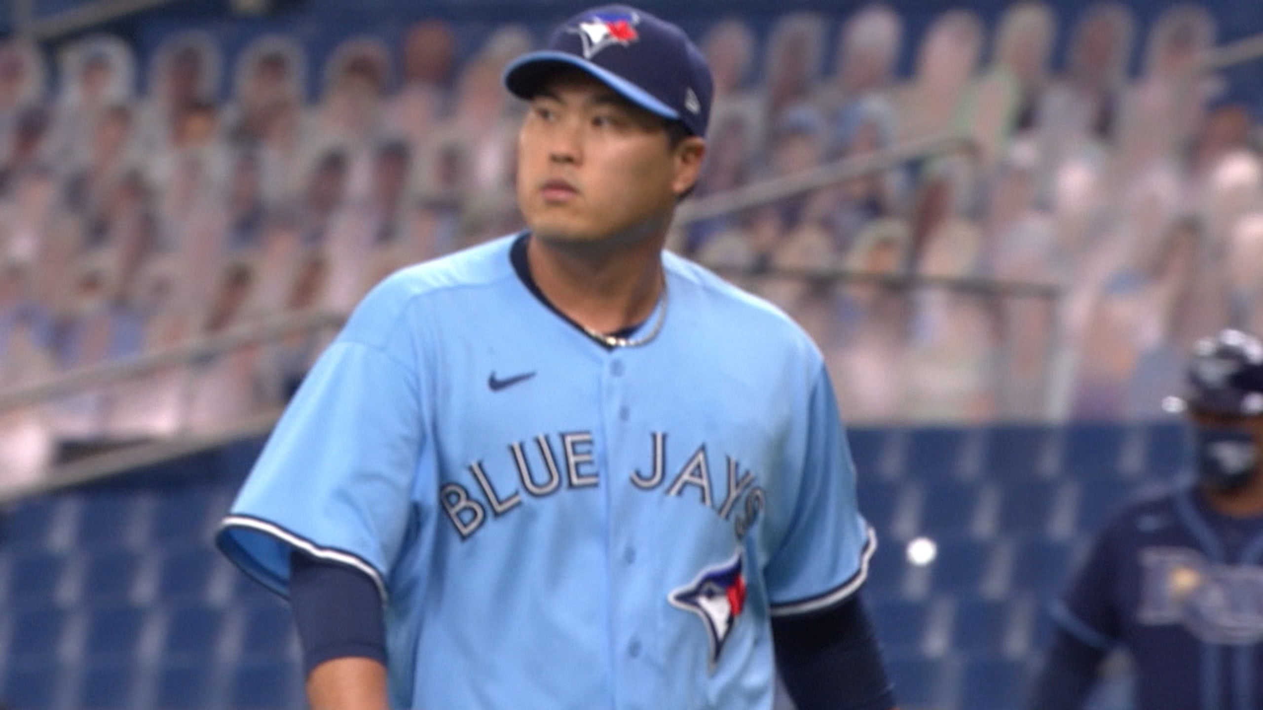 Toronto, Canada. 16th Apr 2022. Toronto Blue Jays starting pitcher Hyun Jin  Ryu (99) works against the Oakland Athletics during first inning MLB  baseball action in Toronto, Saturday, April 16, 2022. THE