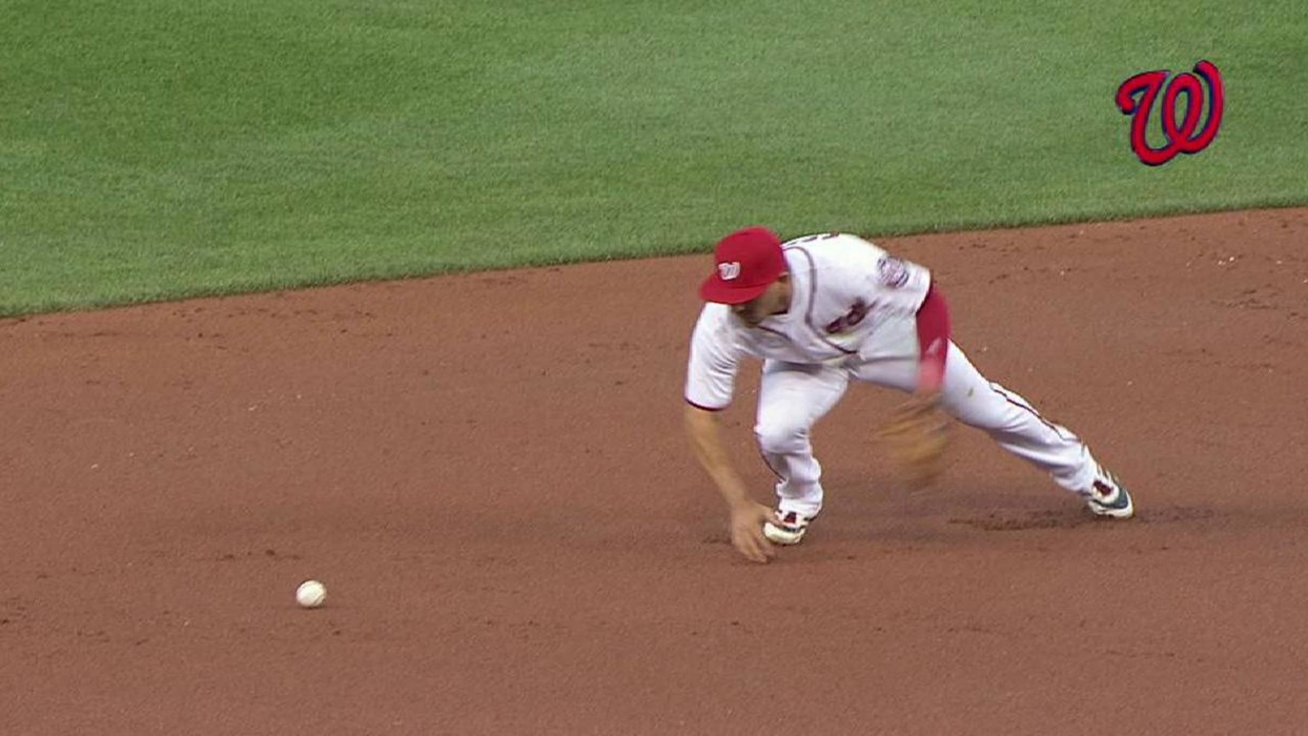 Erick Aybar reaches on a force attempt, fielding error by shortstop
