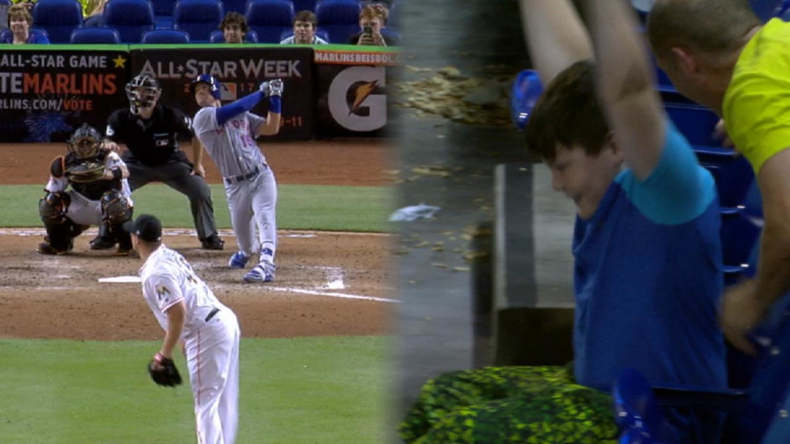 Fan makes two-handed catch