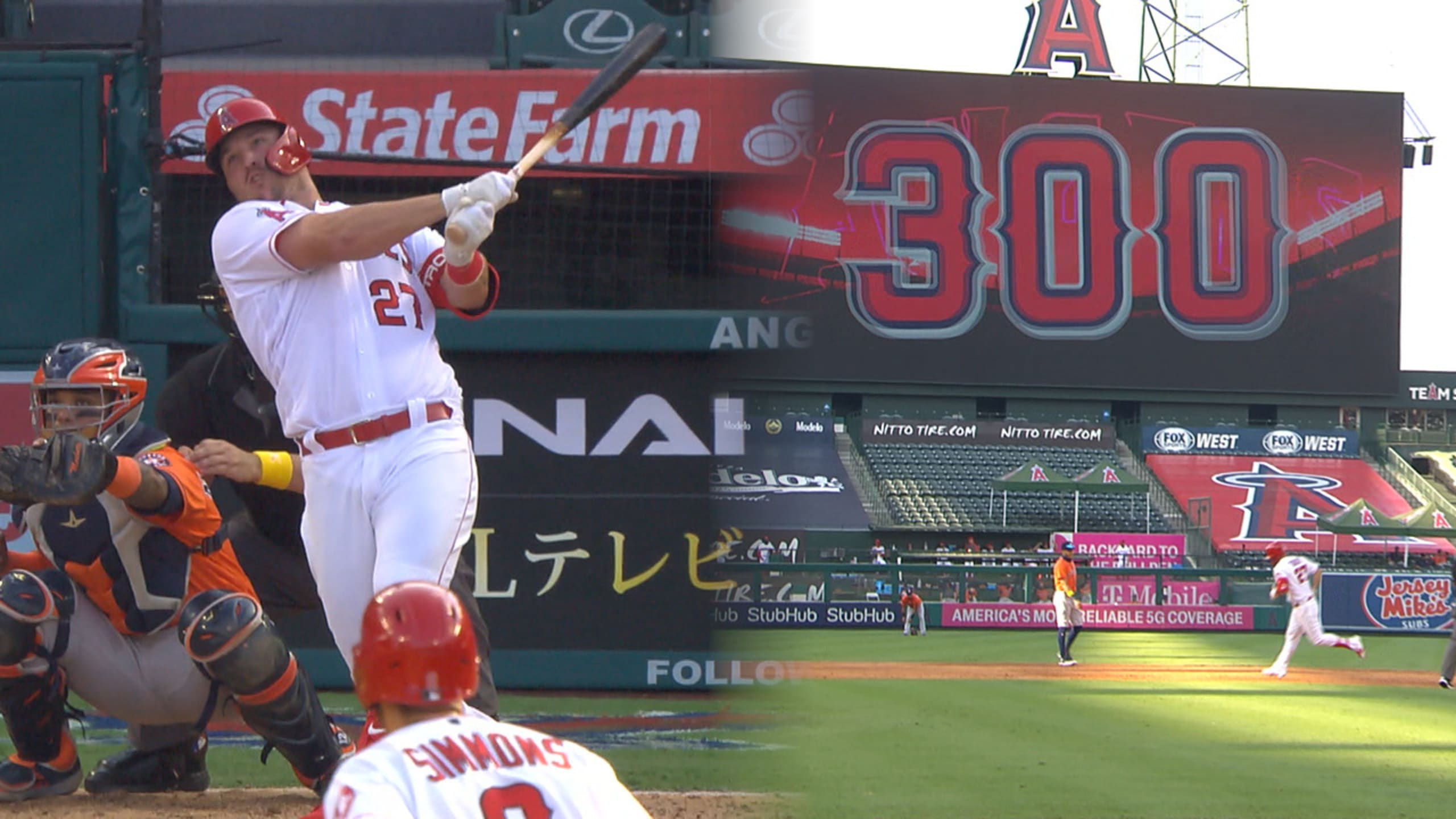 Angels' Mike Trout slugs 300th career home run, becomes