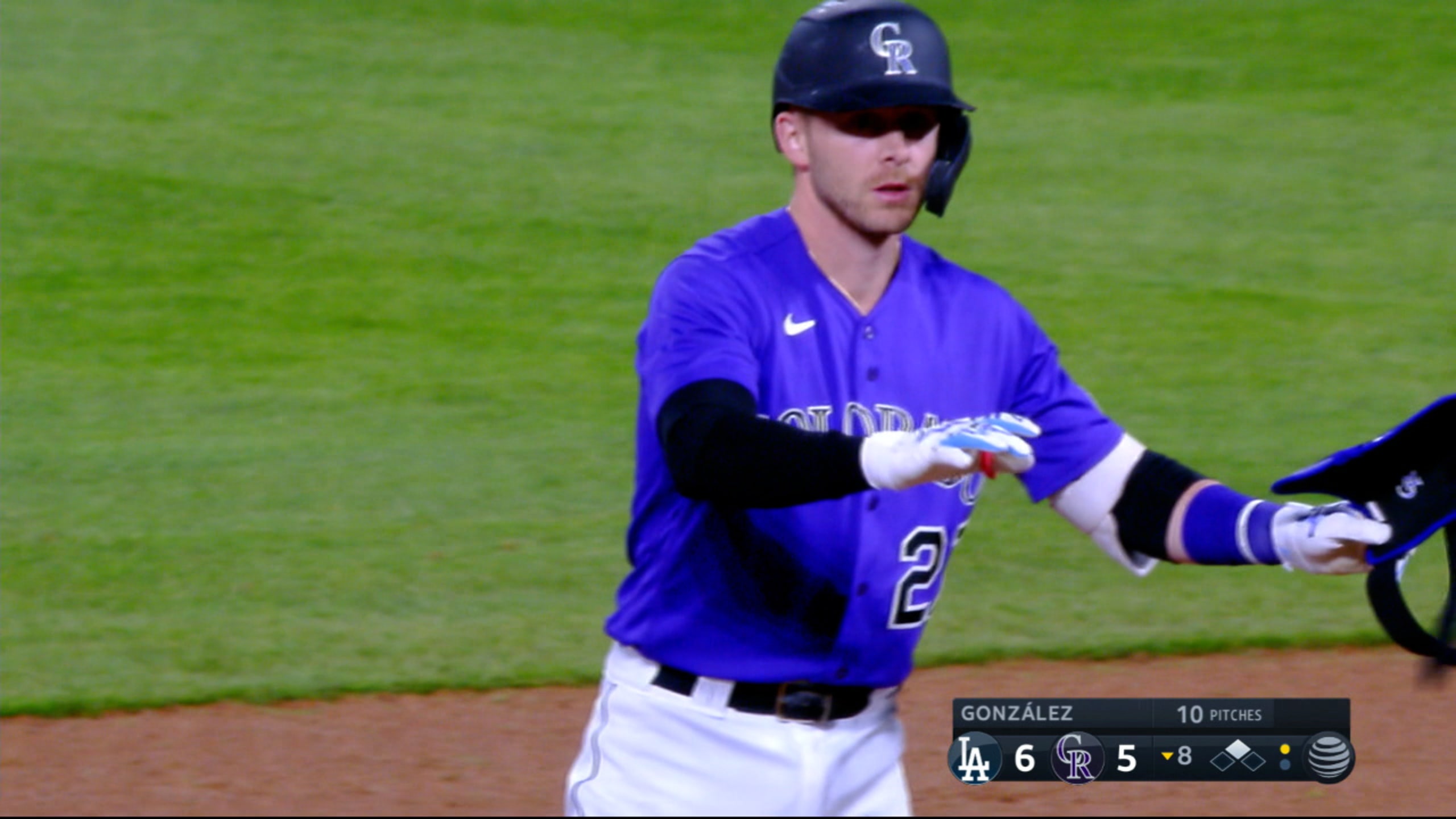 Trevor Story beats the outfield shift.