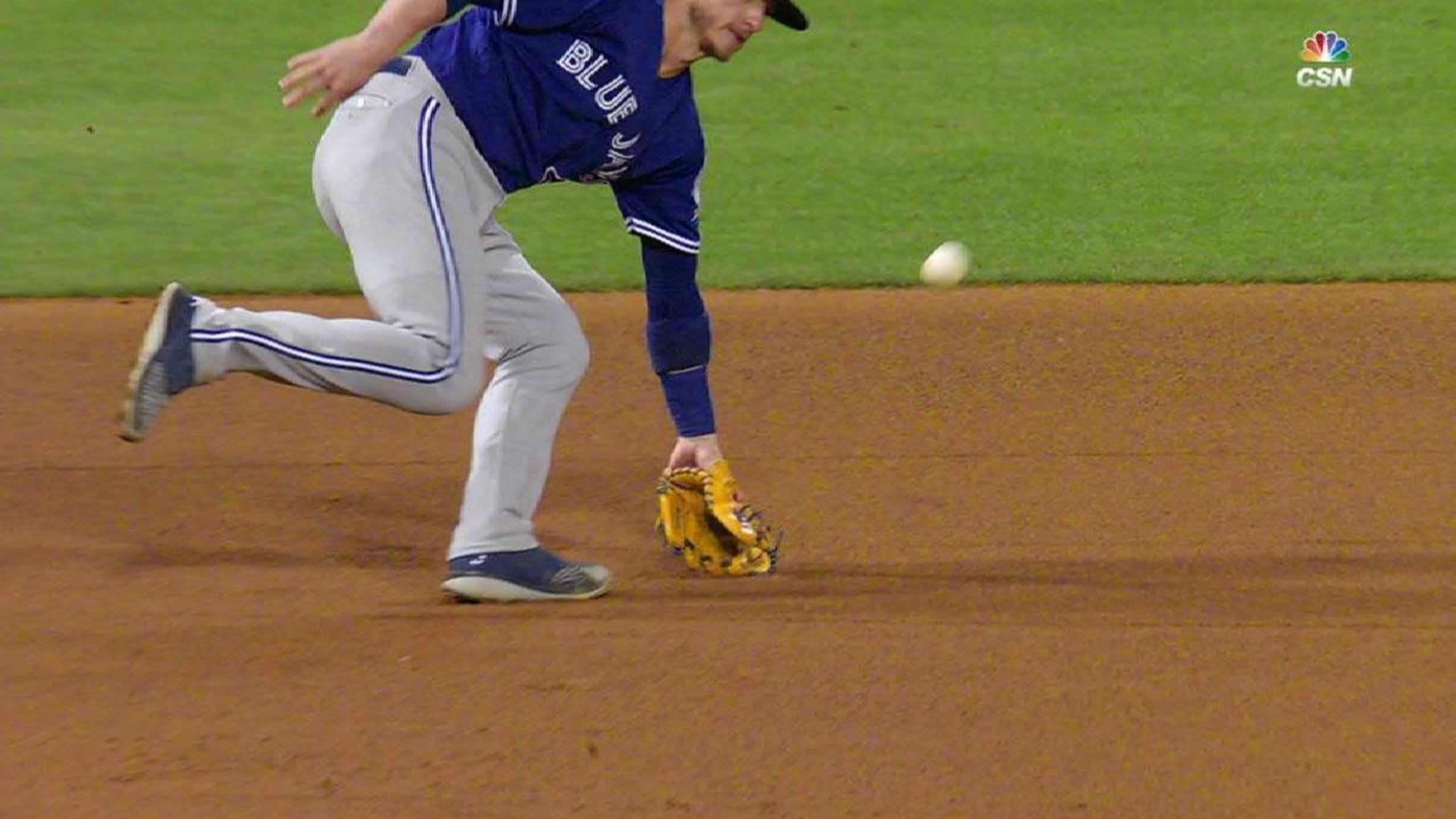 Tommy Joseph reaches on a fielding error by third baseman Josh Donaldson.