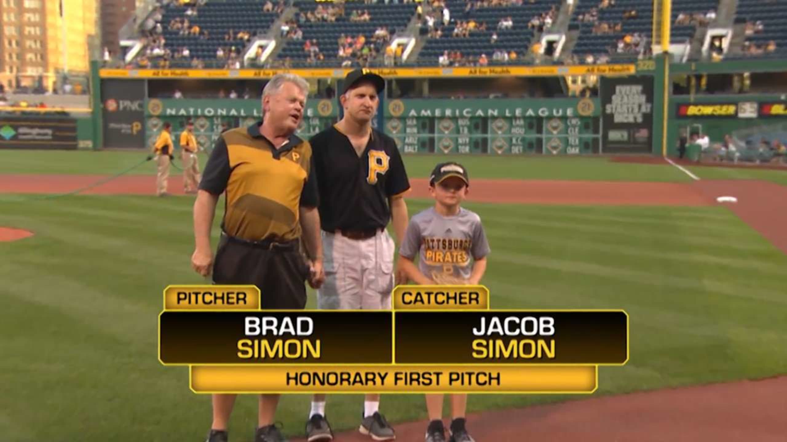 Brad, Jacob Simon's first pitch