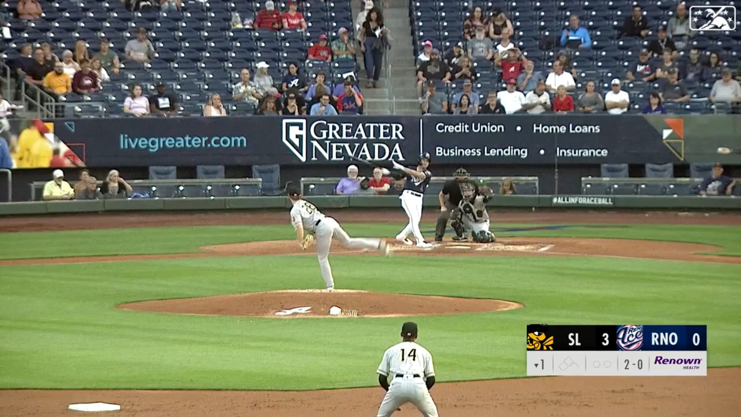 Alek Thomas goes deep to left