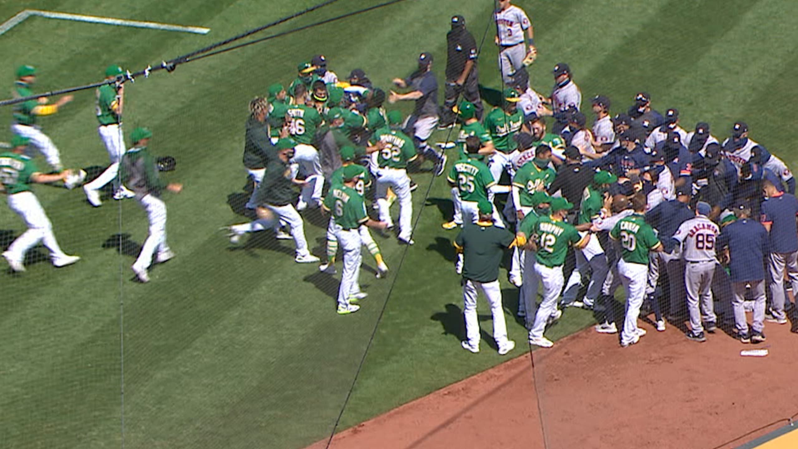 Oakland A's Batter Laureano Charges Astros' Dugout, Brawl Ensues