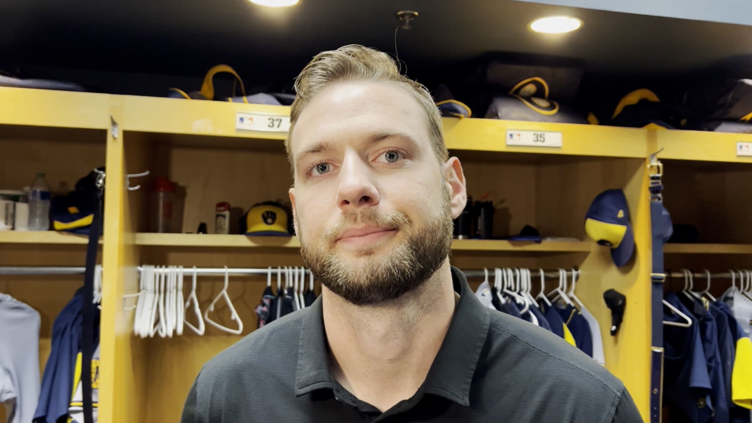 Houser on his elbow injury