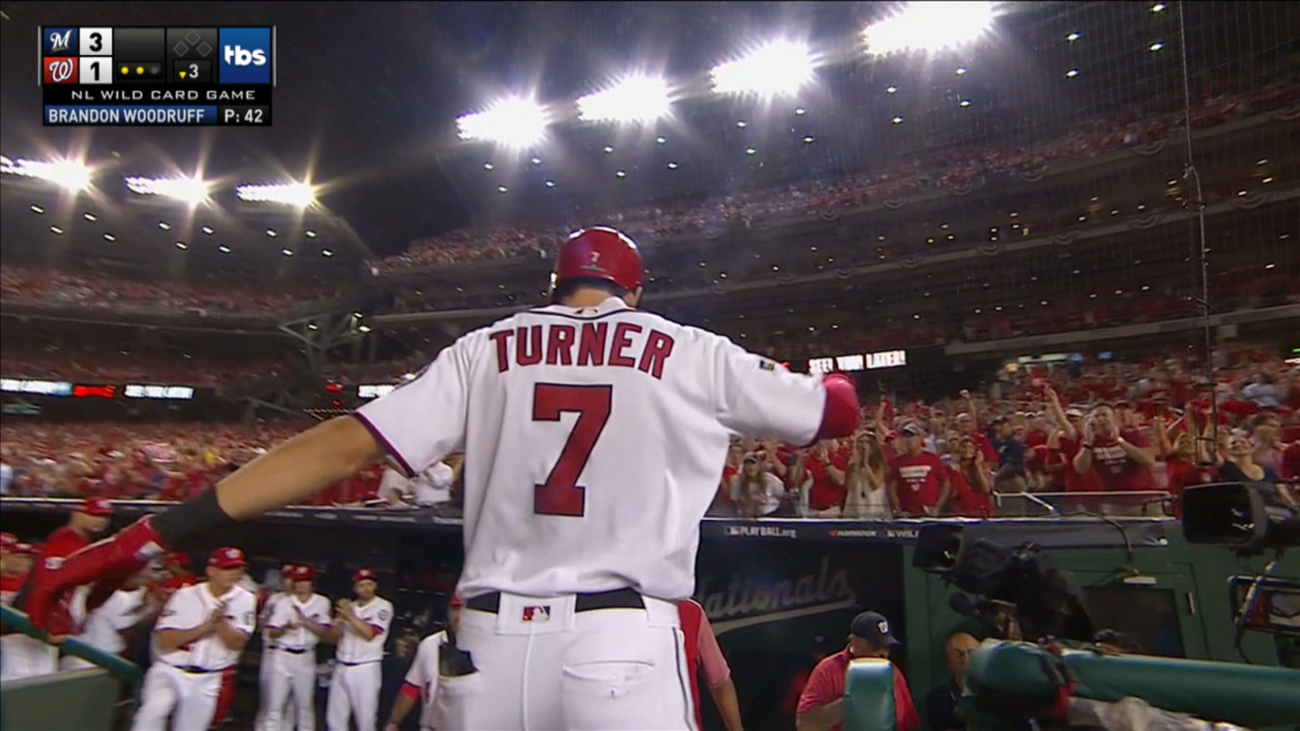 Juan Soto wears Trea Turner Nationals jersey at NL wild-card game