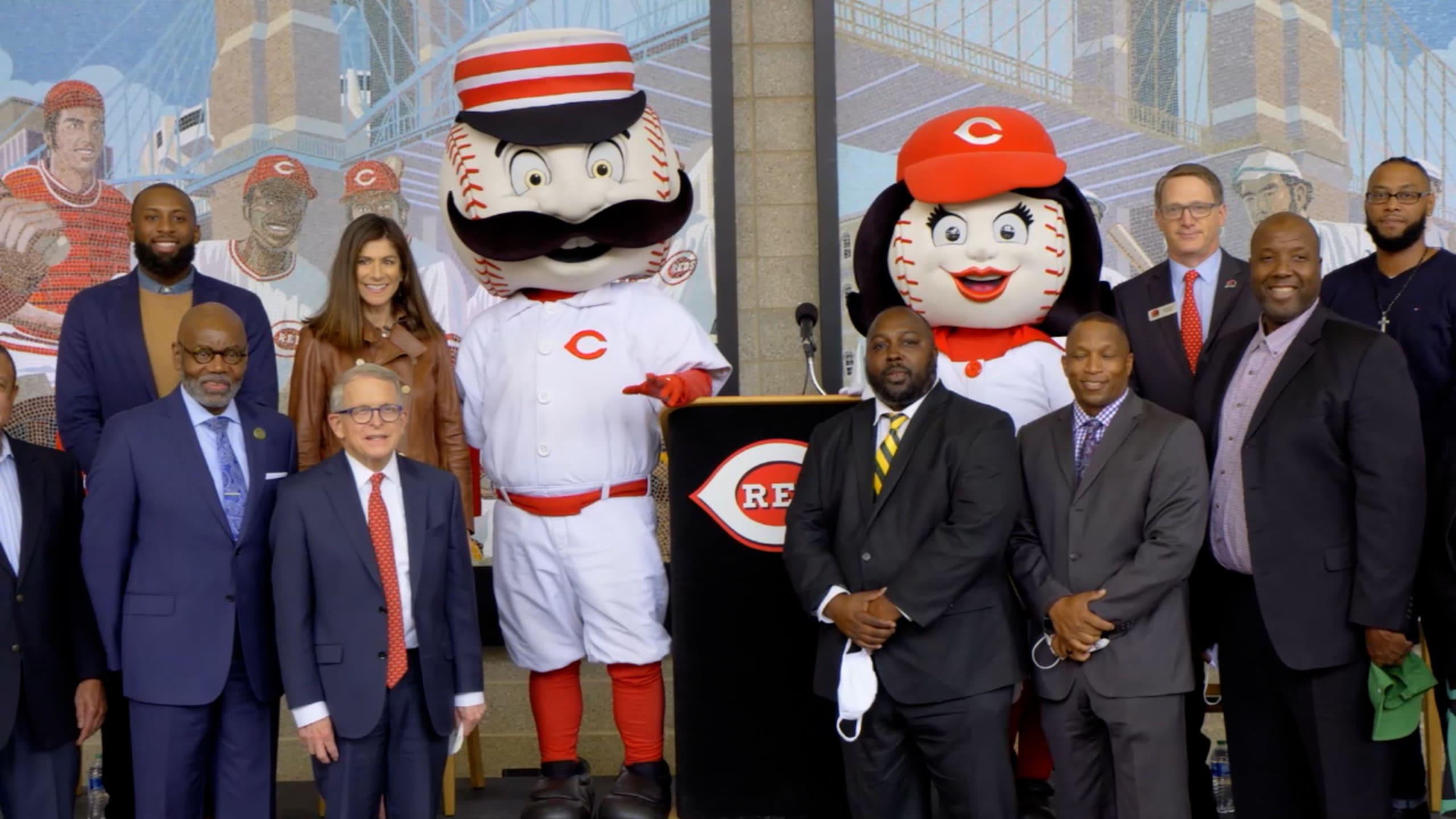 Cincinnati Reds Youth Academy: Roselawn Park Mr. Redlegs bench