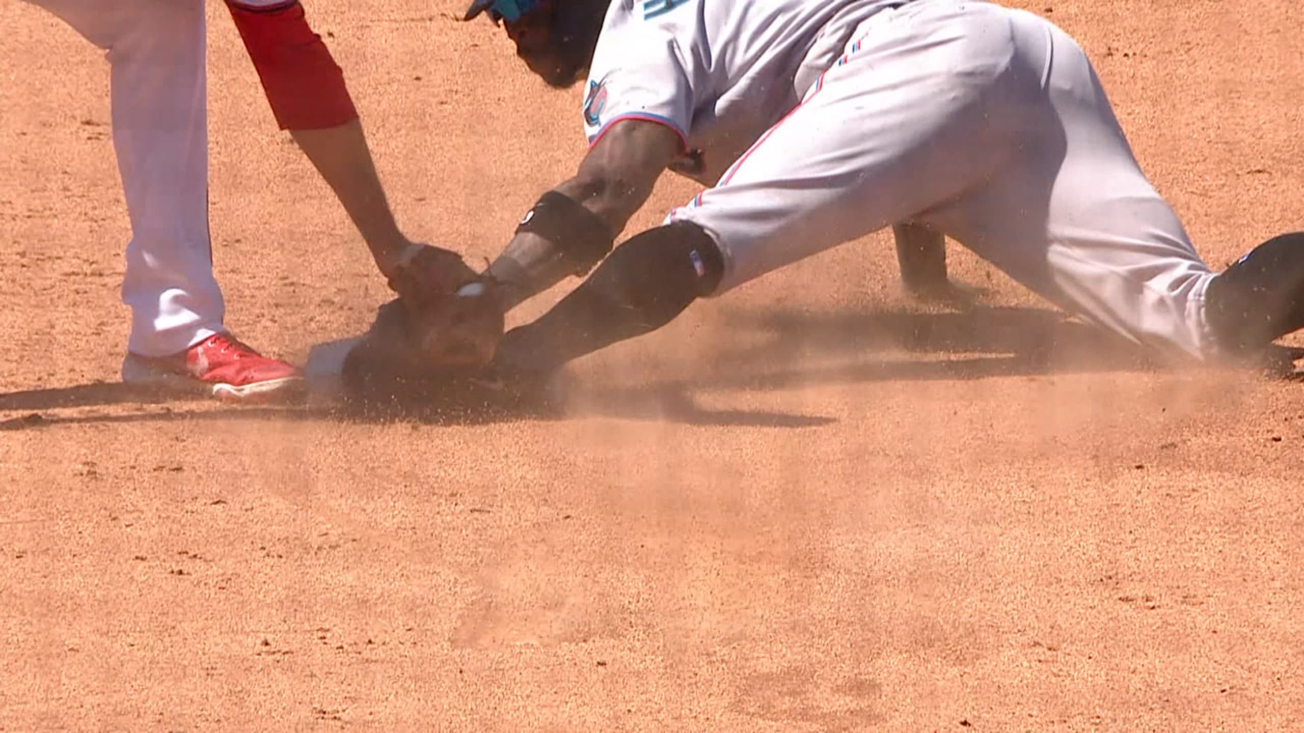 Monte Harrison caught stealing