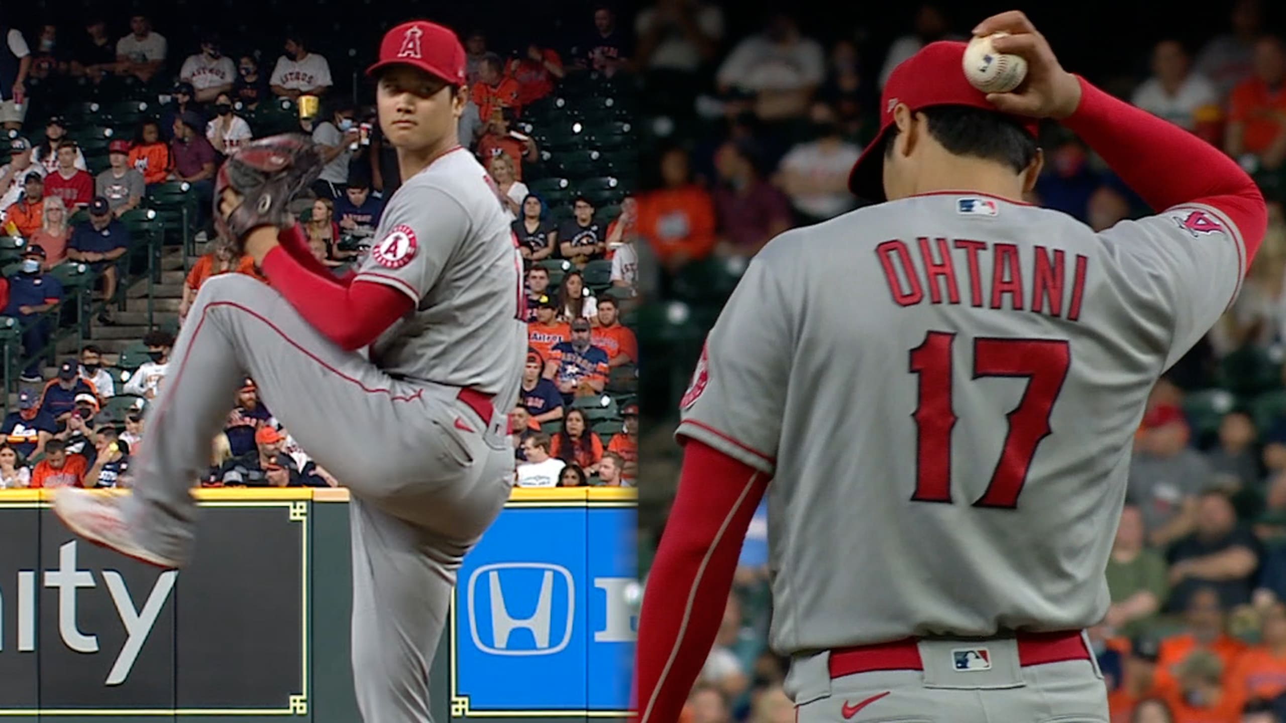 Los Angeles Angels two-way player Shohei Ohtani pitches for the American  League during the MLB All-Star baseball game on July 13, 2021, at Coors  Field in Denver, Colorado. His autographed unworn All-Star