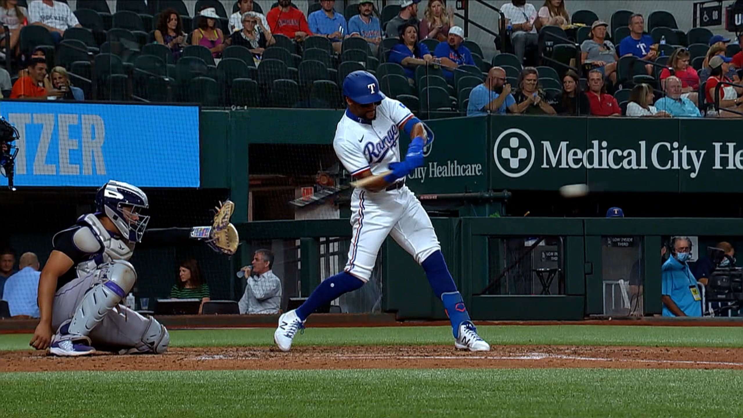 Leody Taveras 14th Home Run of the Season #Rangers #MLB Distance