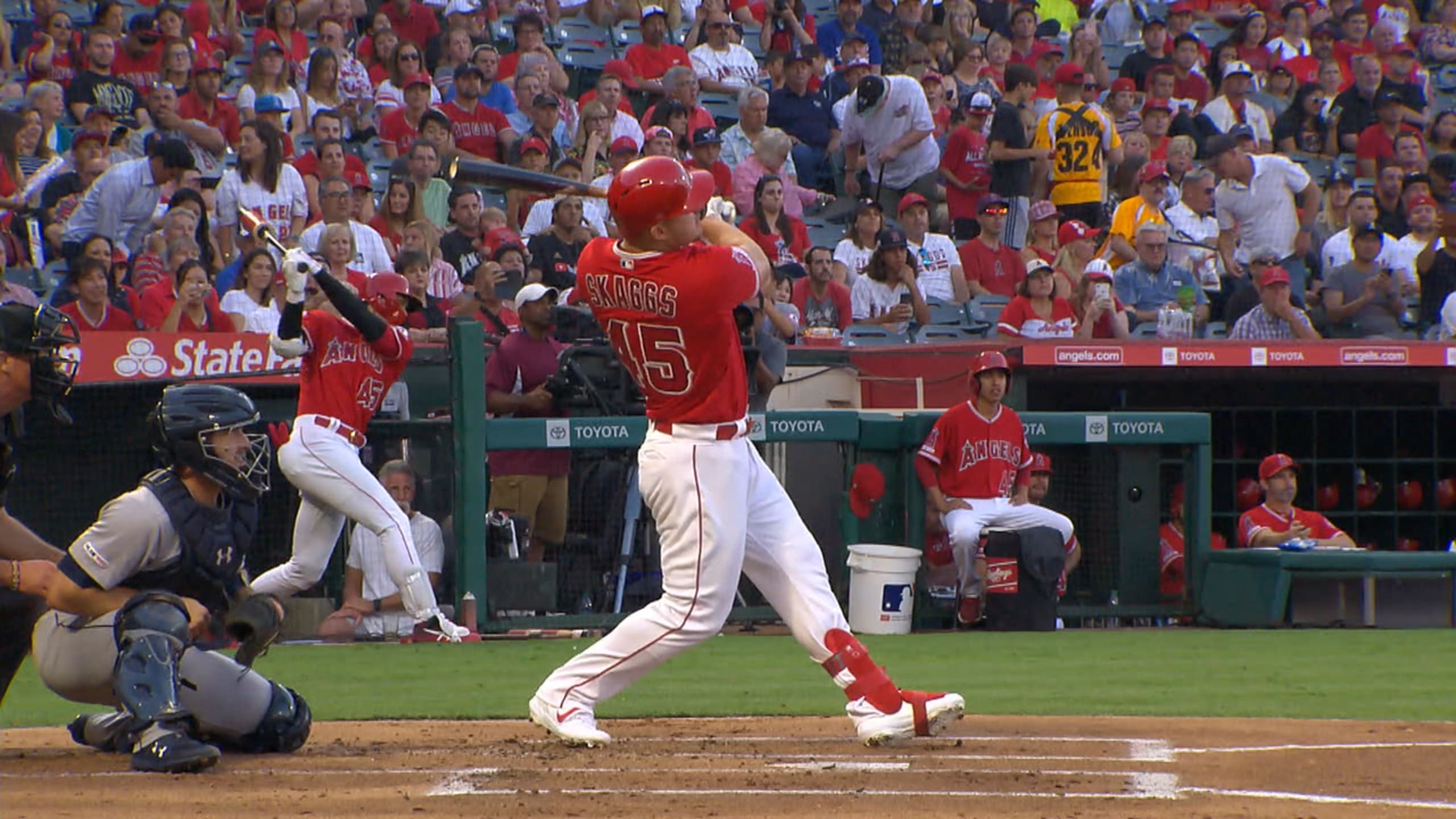 Former Bees Star Mike Trout homers in 7th straight game for Angels