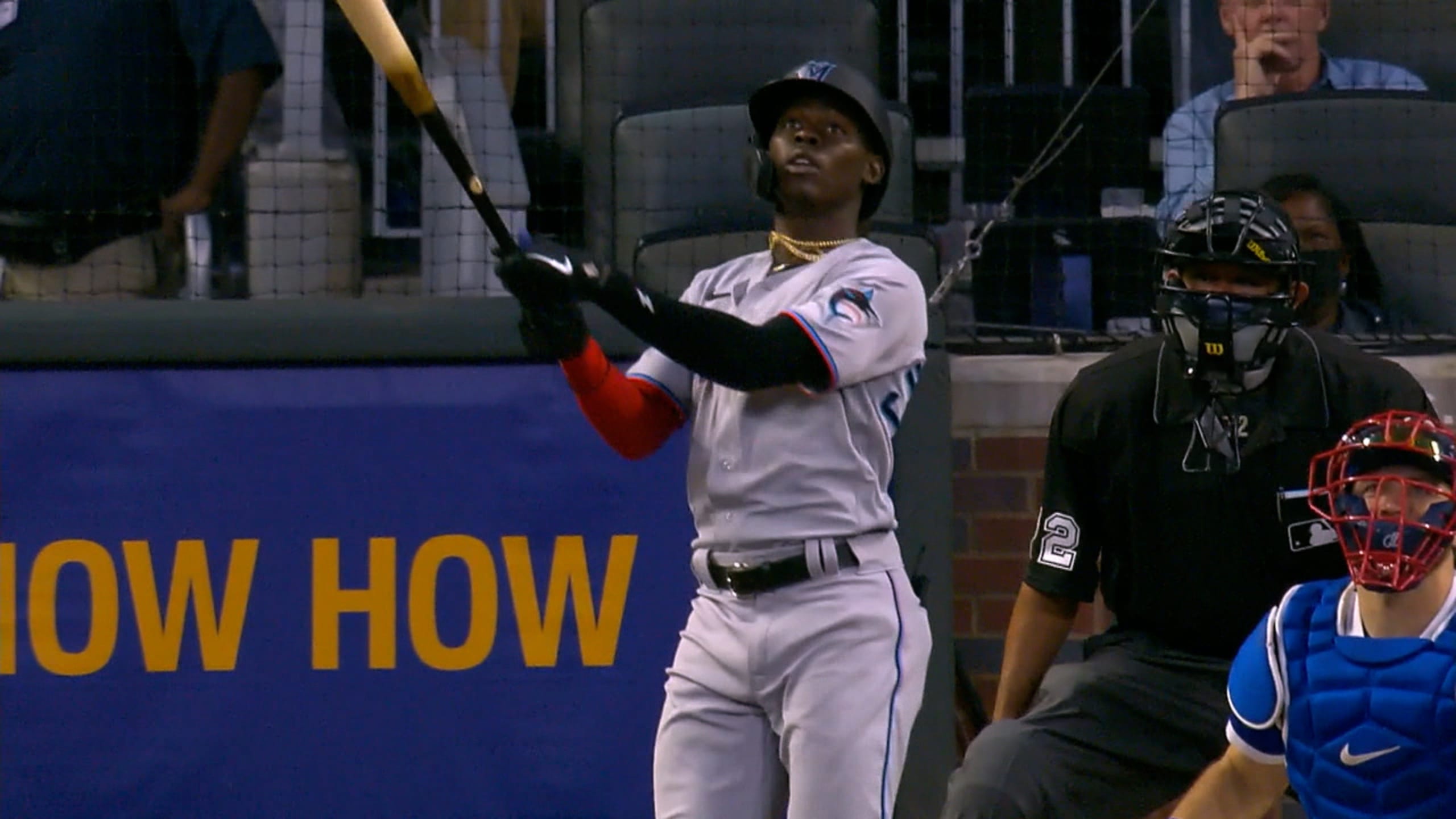 Jazz Chisholm Jr. #2 of the Miami Marlins bats in the game against