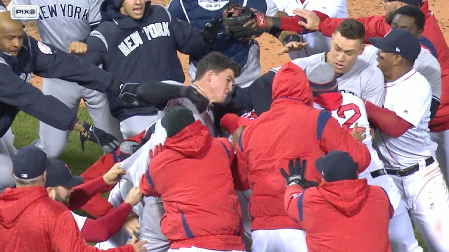 Yankees-Red Sox brawl for real after Tyler Austin gets plunked