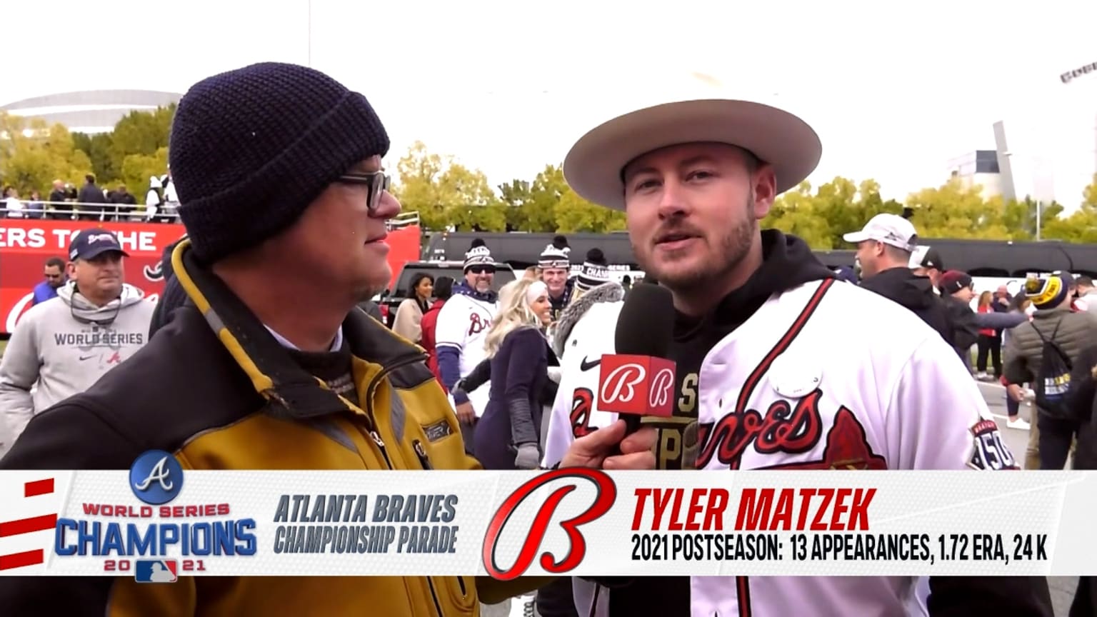 Video: Security guard at Braves parade got rough with pitcher Tyler Matzek