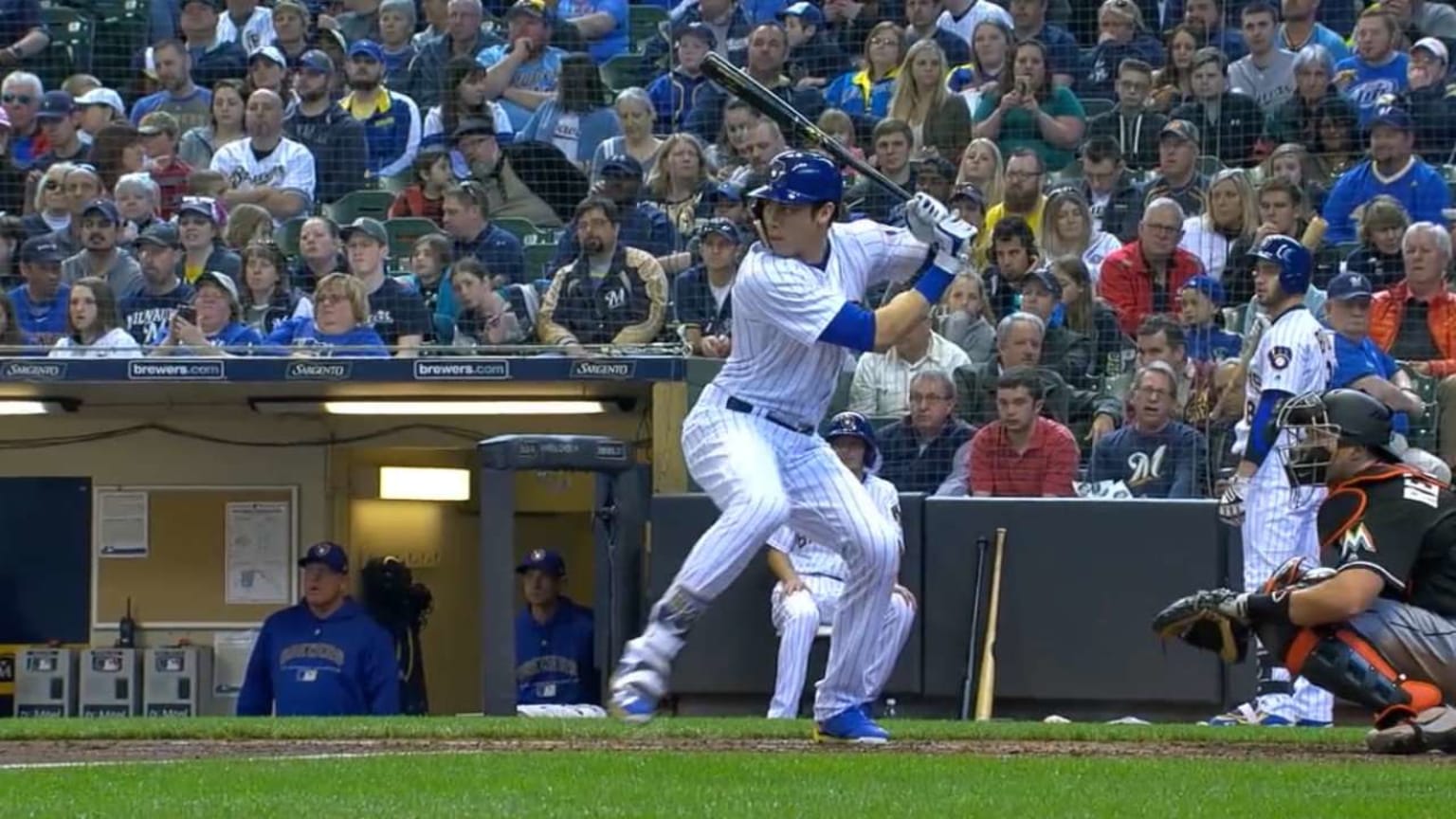 Yelich on start with Brewers 04/27/2018 Milwaukee Brewers