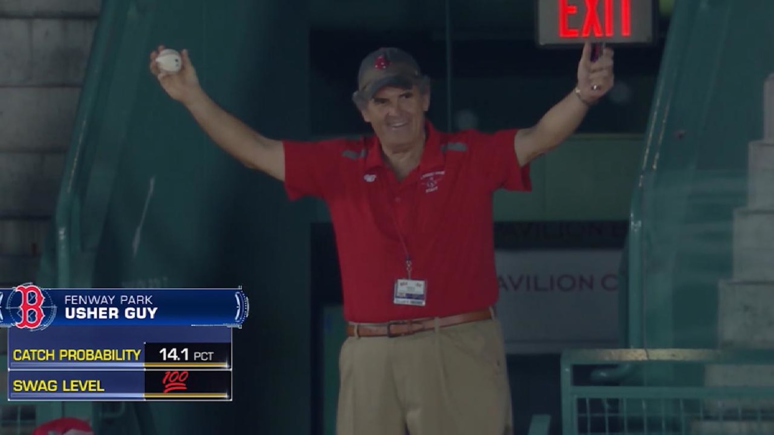 Sox Usher makes incredible catch 09/12/2018 San Francisco Giants