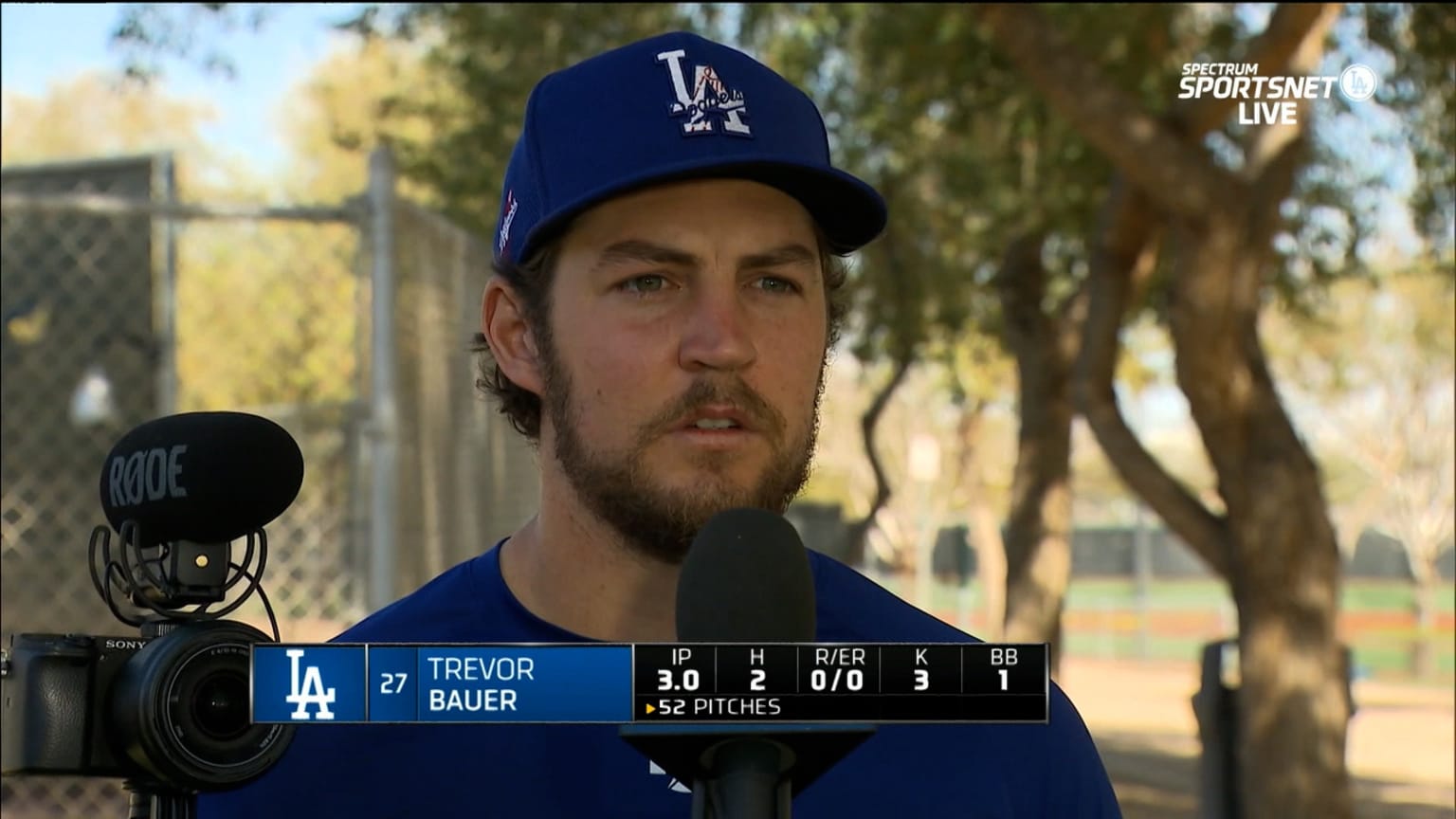 Trevor Bauer on his spring outing, 03/06/2021