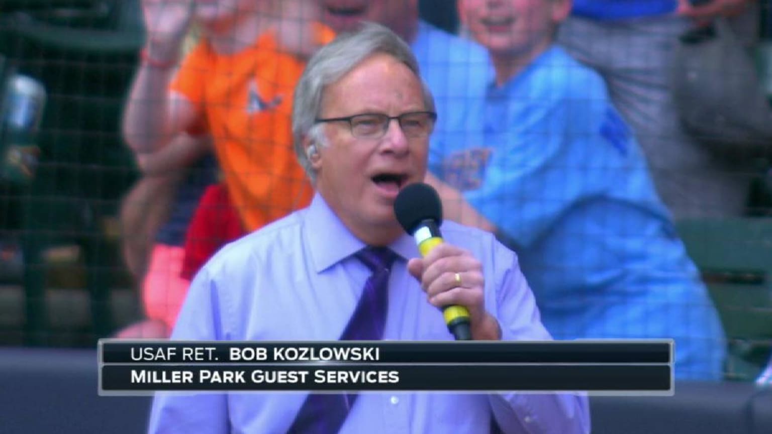 CHC@MIL: Bob Kozlowski sings God Bless America 04/09/2017 Milwaukee