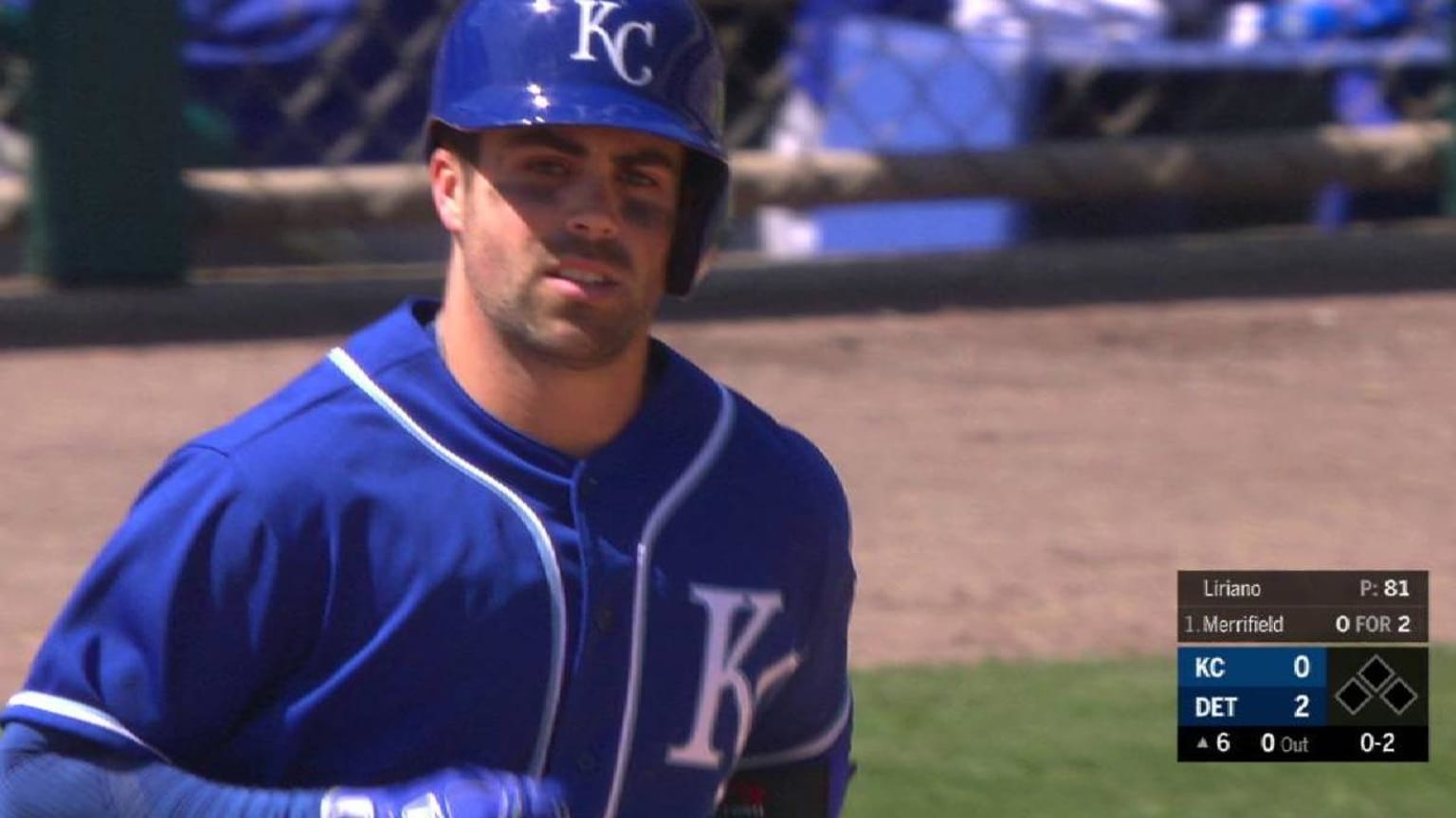 Merrifield's linedrive home run 04/22/2018 Kansas City Royals