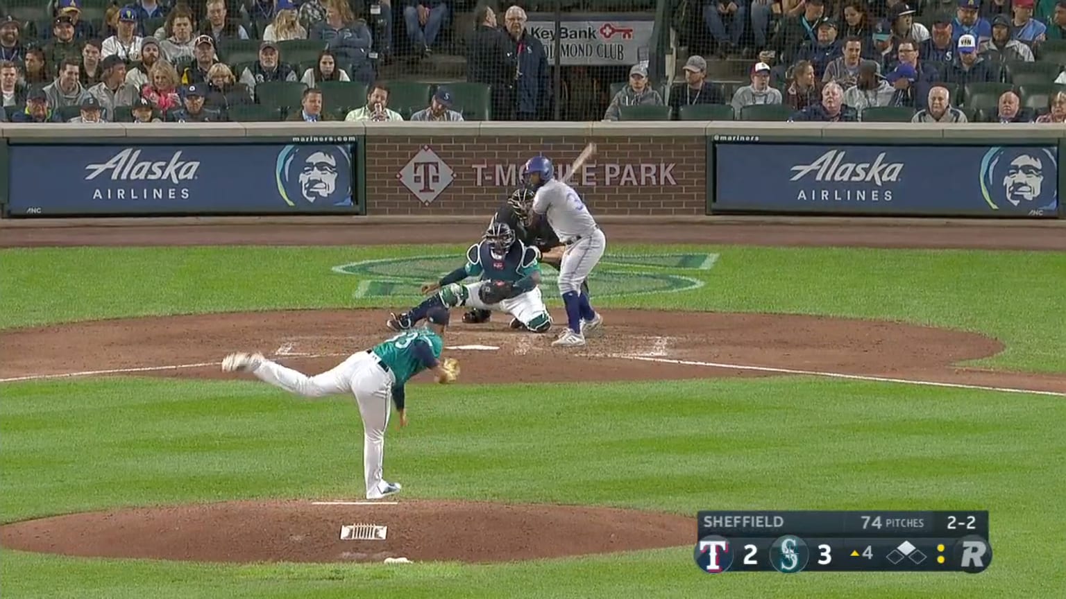 TEX@SEA: Sheffield fans Santana to end the inning | 04/26/2019 ...