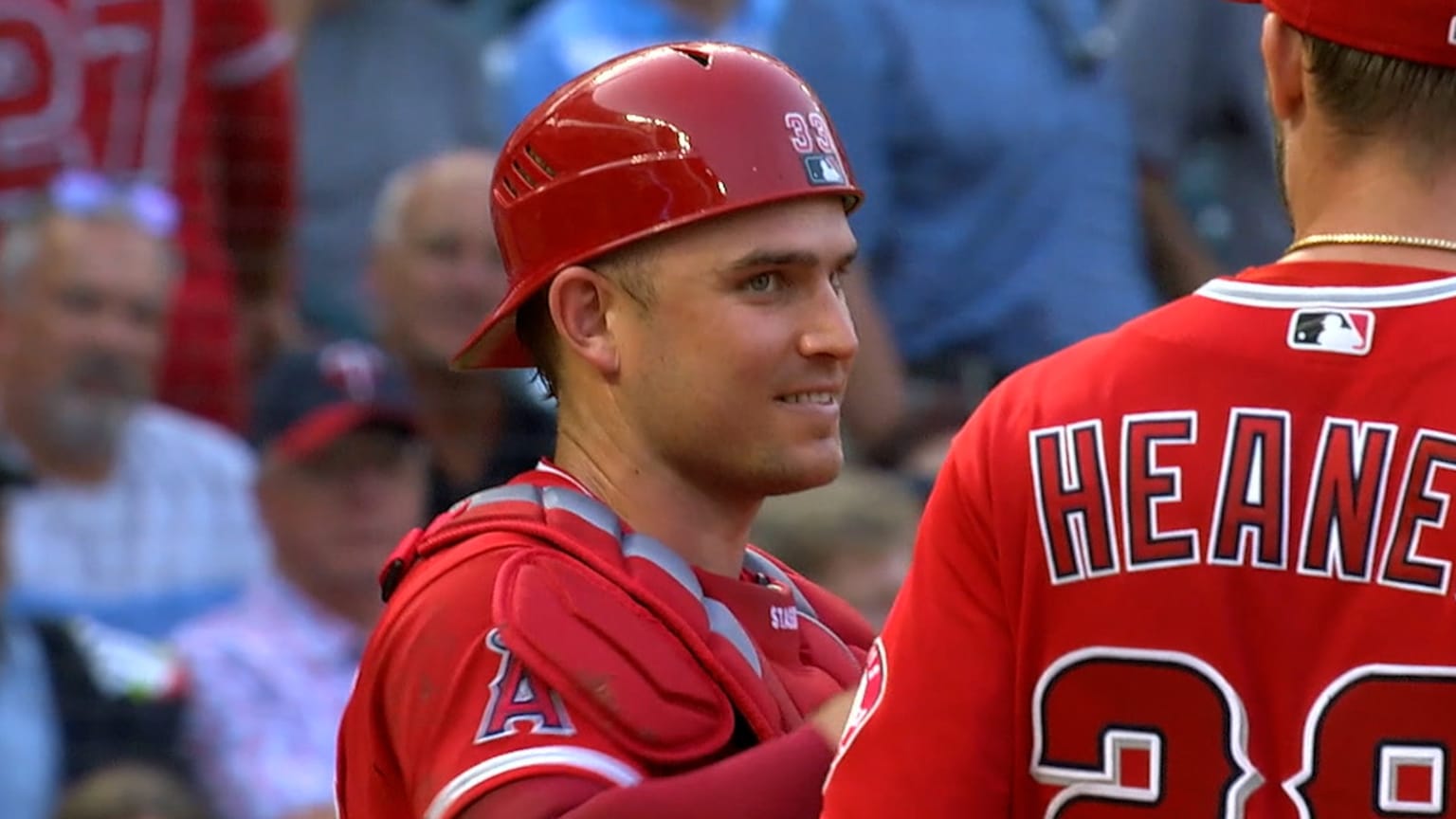 Max Stassi stays in after play at the plate | 07/22/2021 | Los Angeles ...