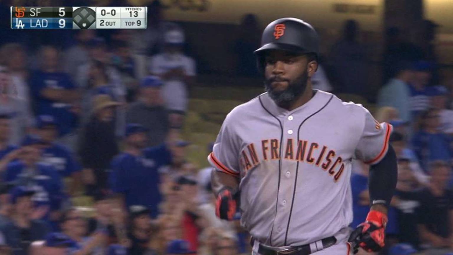 Span's linedrive home run 08/23/2016 San Francisco Giants