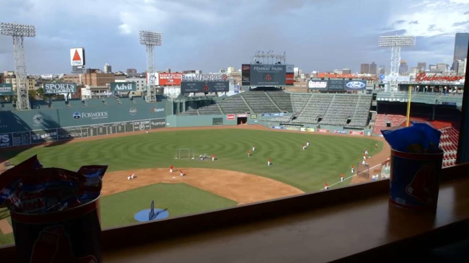 Press box at Fenway Park and behind the scenes 