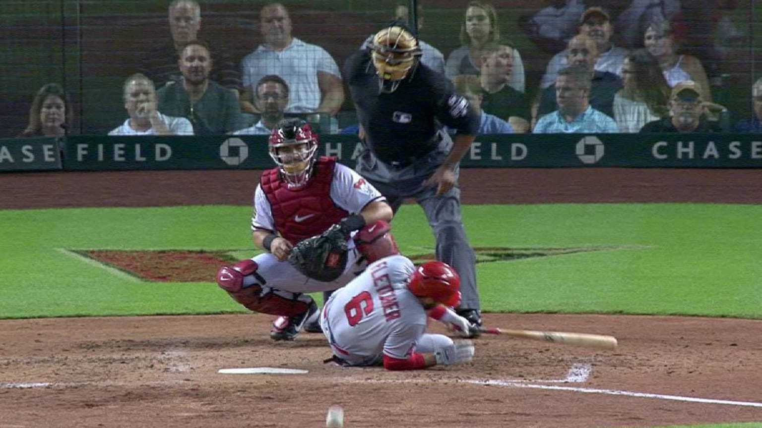 Fletcher exits with injury 08/22/2018 Los Angeles Angels