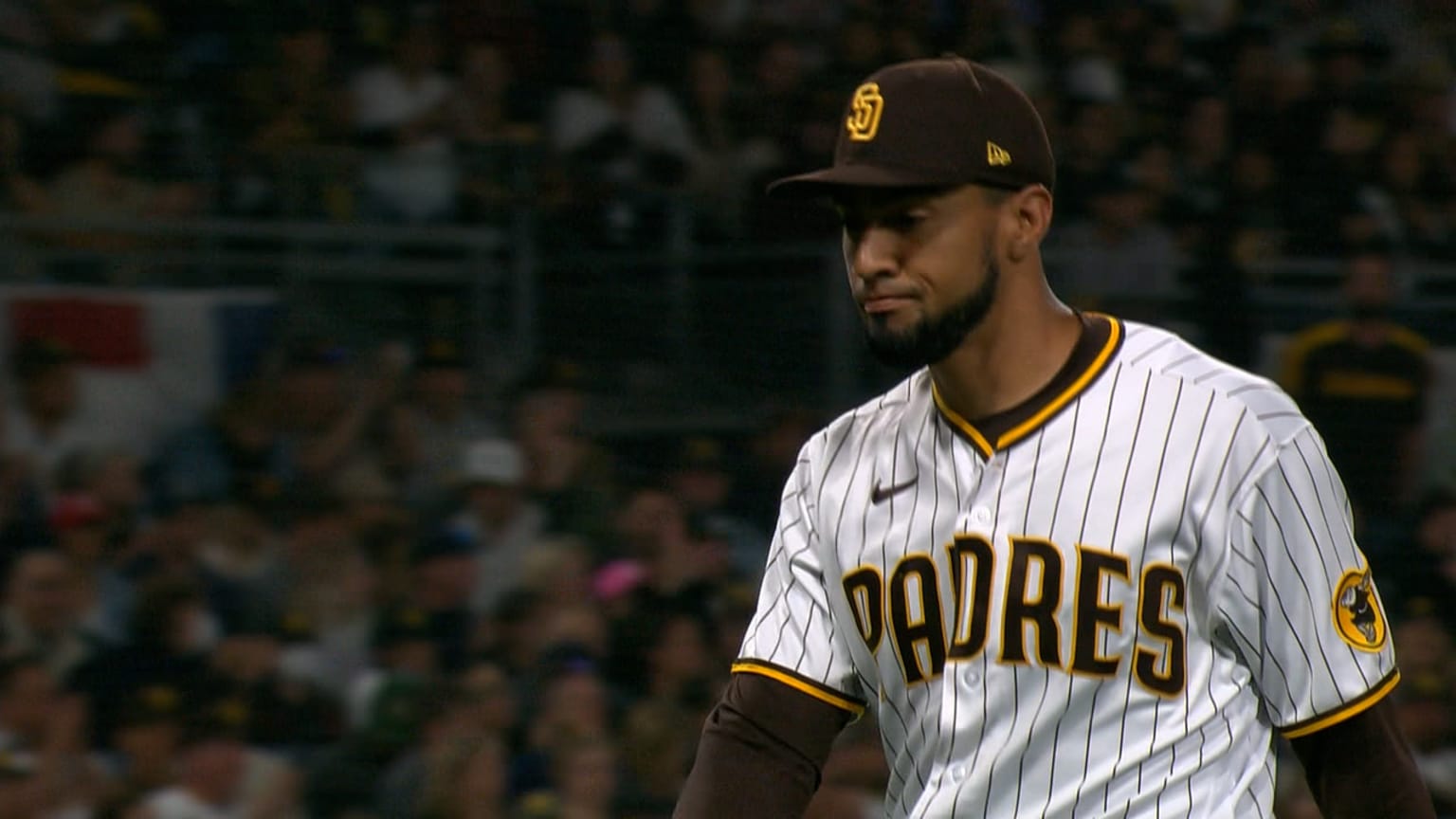Robert Suarez escapes a jam