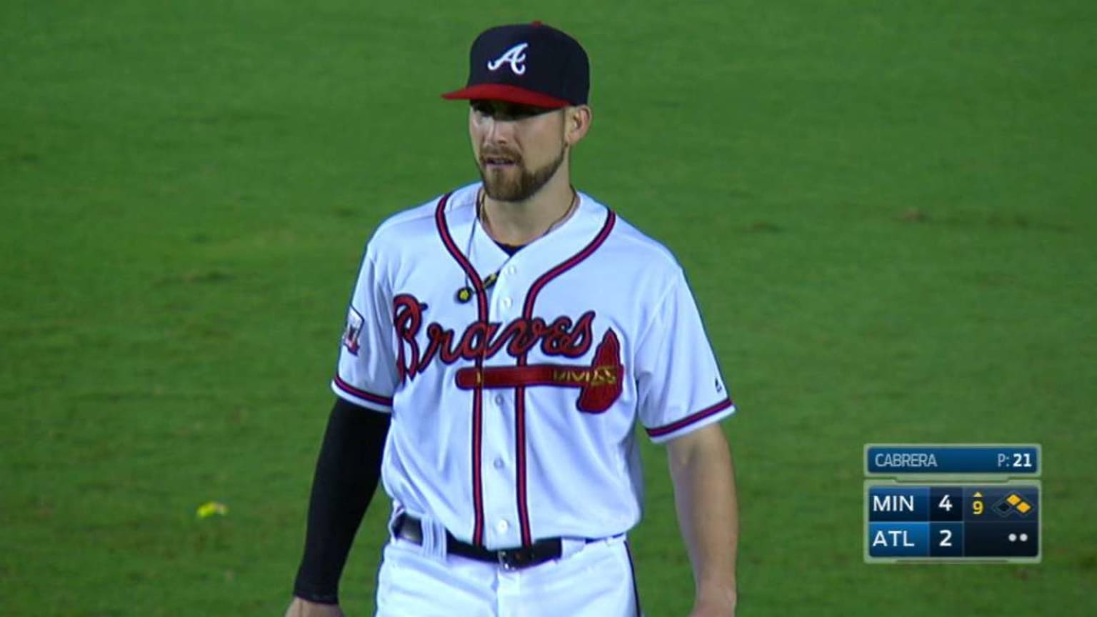 Inciarte's outfield assist 08/16/2016 Atlanta Braves