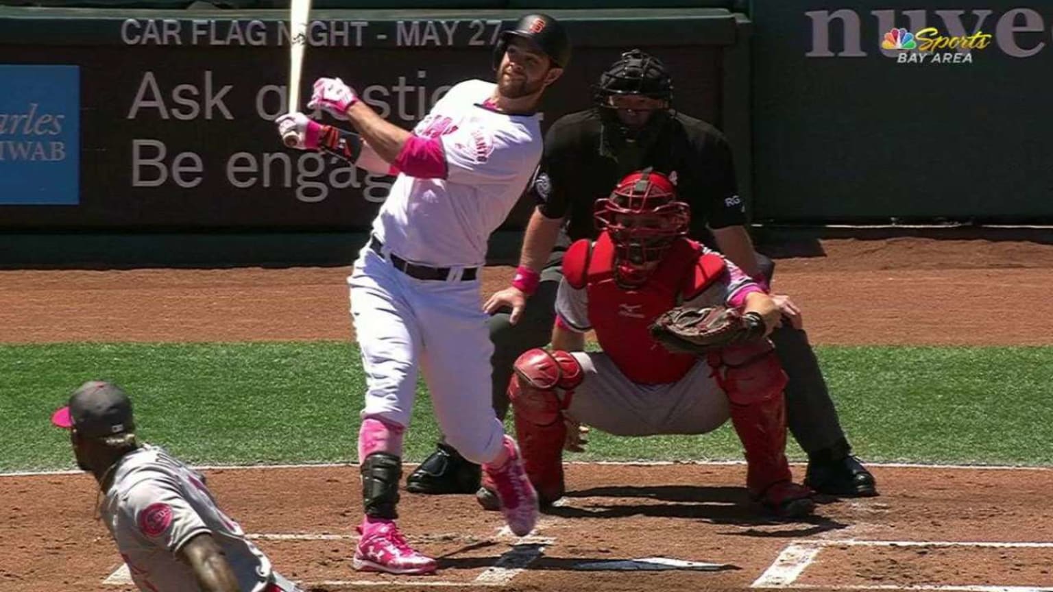 Cincinnati Reds - Reds baseball with a splash of pink.