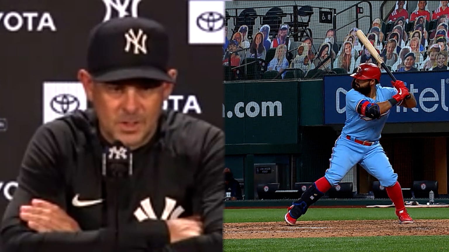 Boone discusses Yankees trading for Odor | 04/06/2021 | Texas Rangers