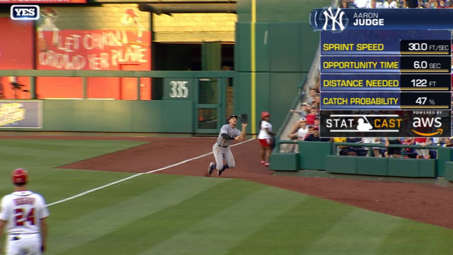 Statcast Judge's diving catch 06/18/2018
