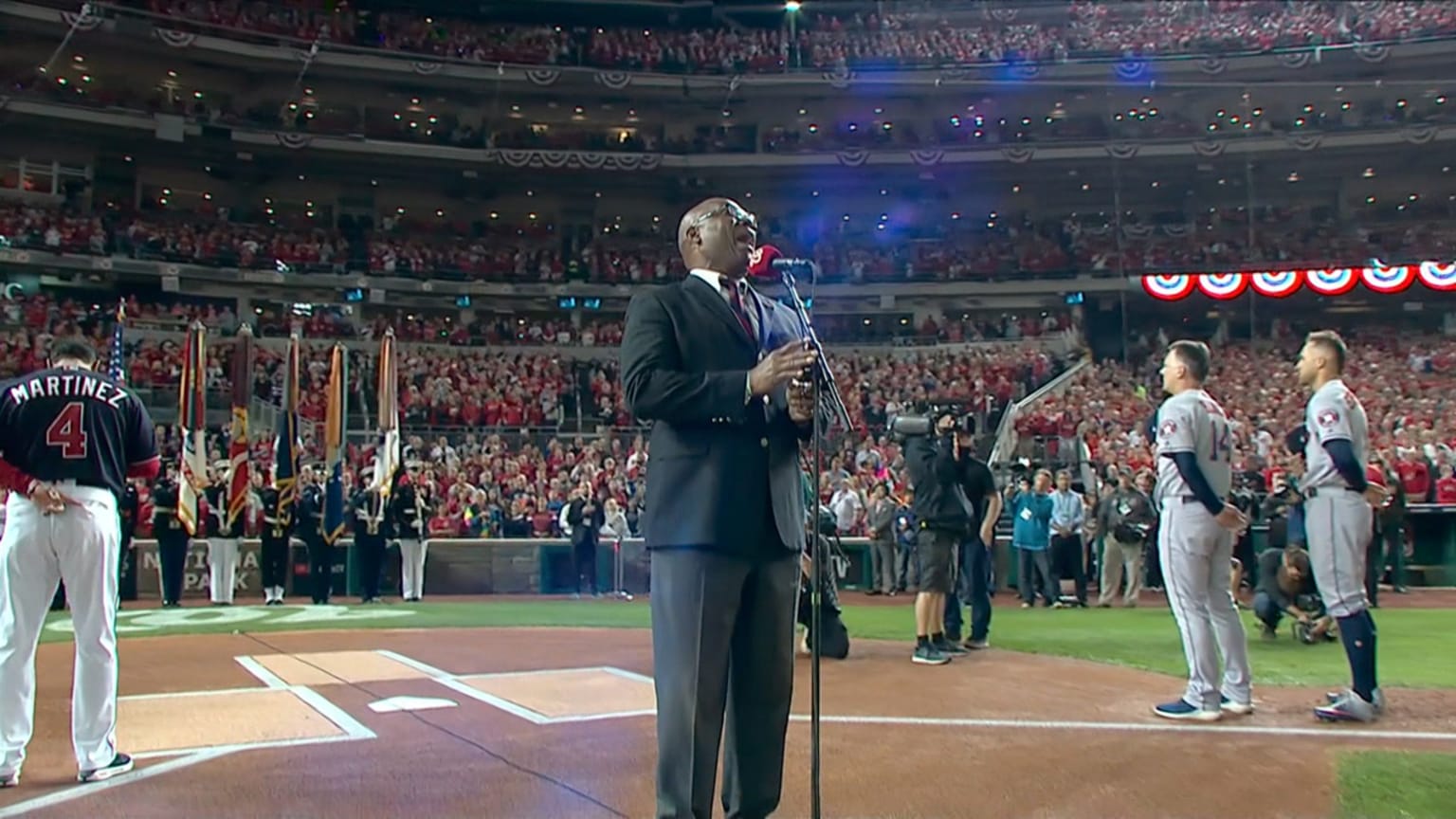 D.C. Washington performs anthem