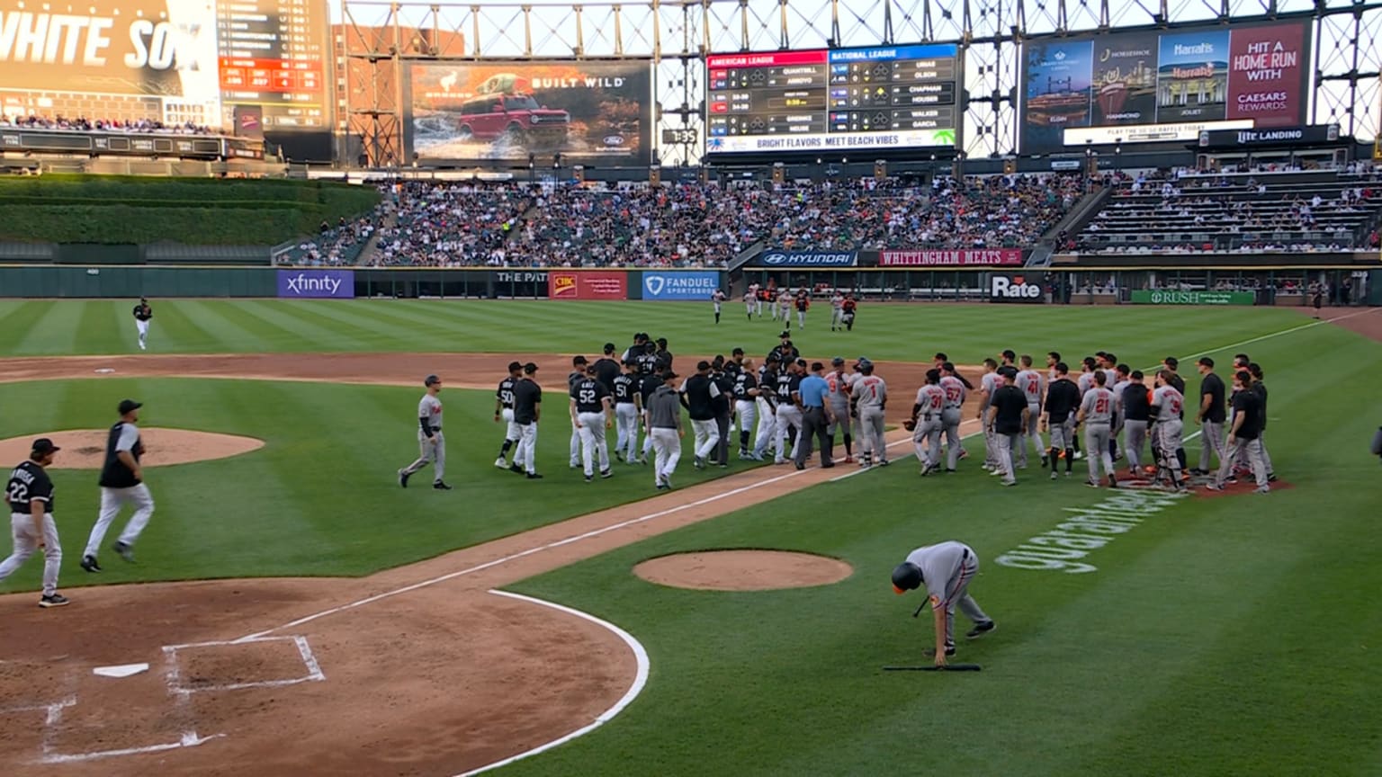 Benches clear on a hit by pitch 06/24/2022