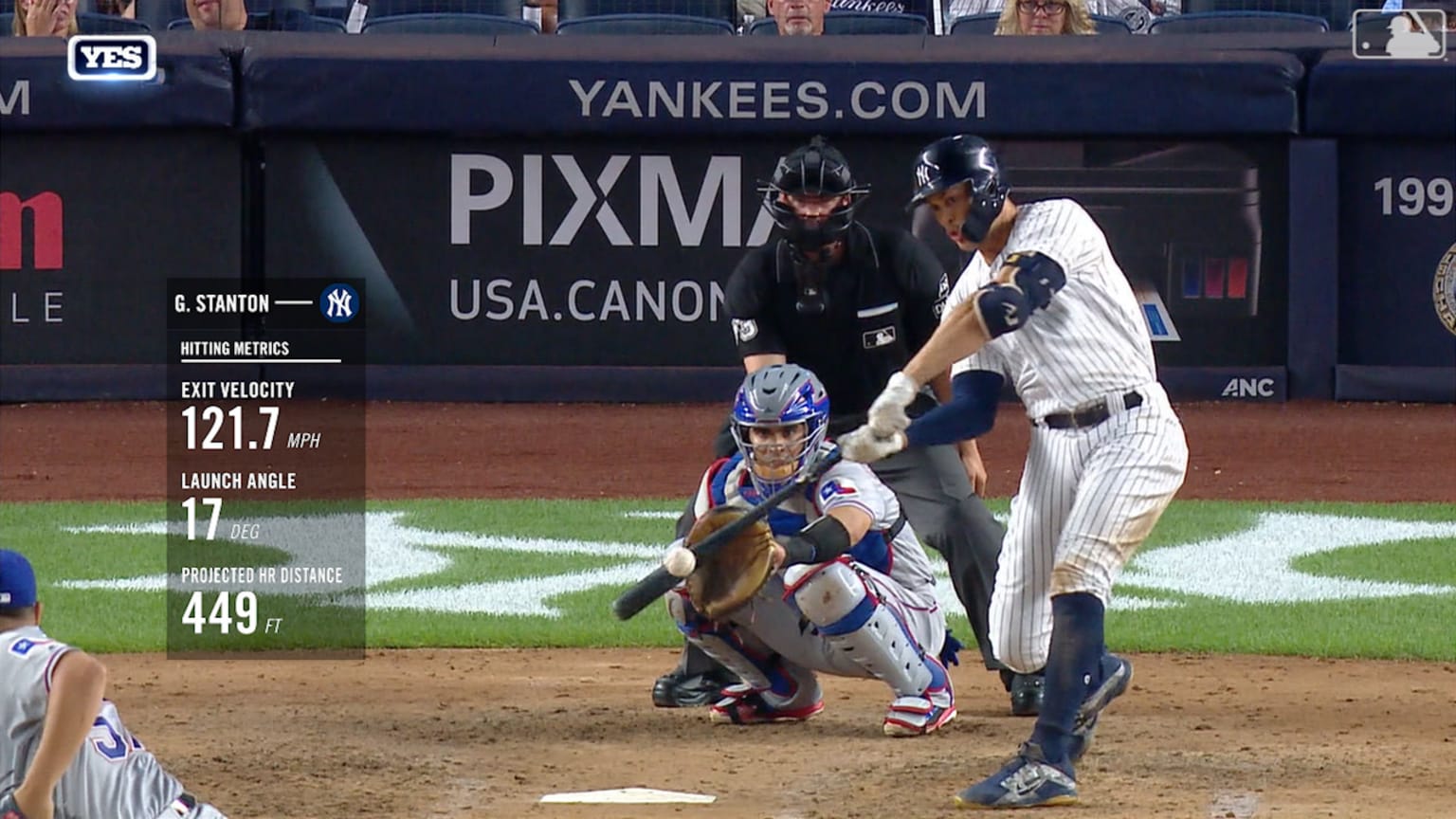 Giancarlo Stanton hits hardest home run clocked by Statcast in Yankees win