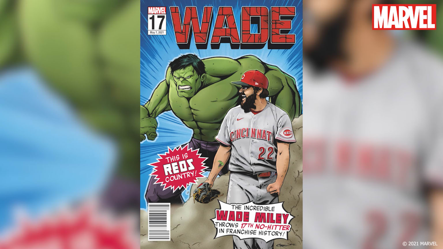 MARVEL Wade Miley No-Hitter Poster | 07/08/2021 | Cincinnati Reds