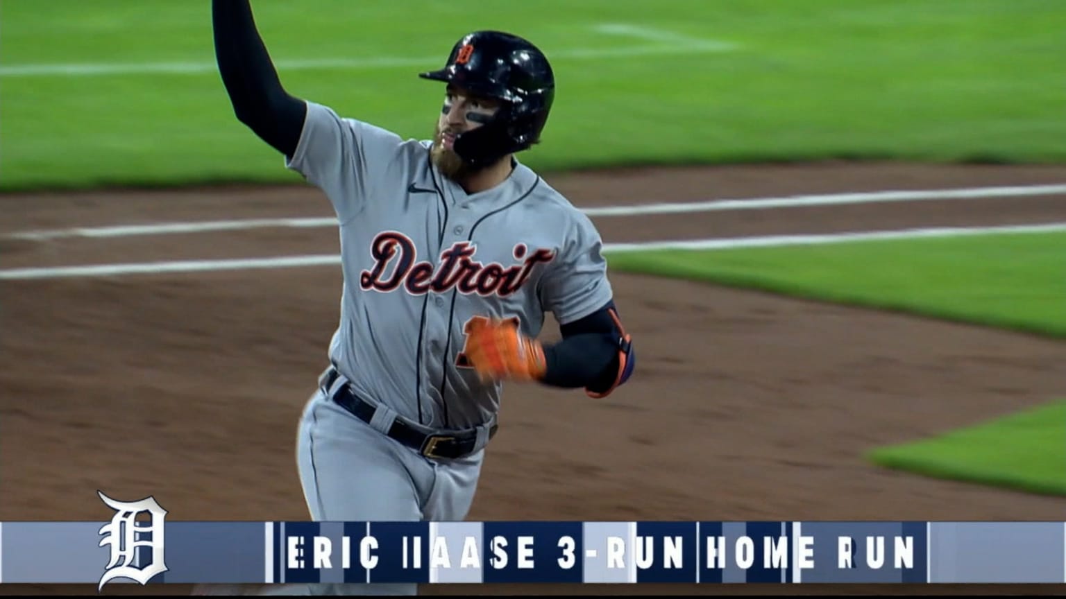 Detroit Tigers' Eric Haase plays during a baseball game, Thursday