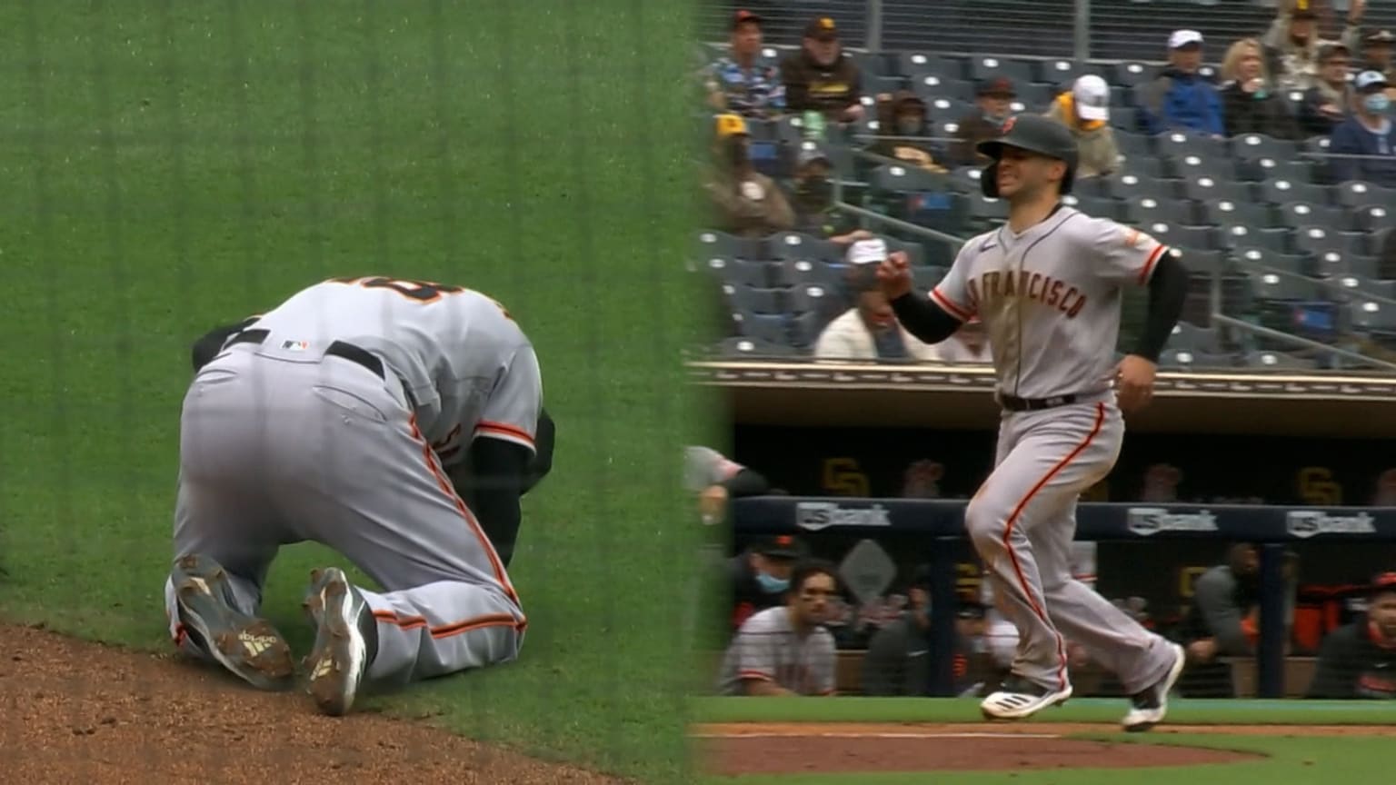 Tommy La Stella gets banged up | 05/02/2021 | San ...