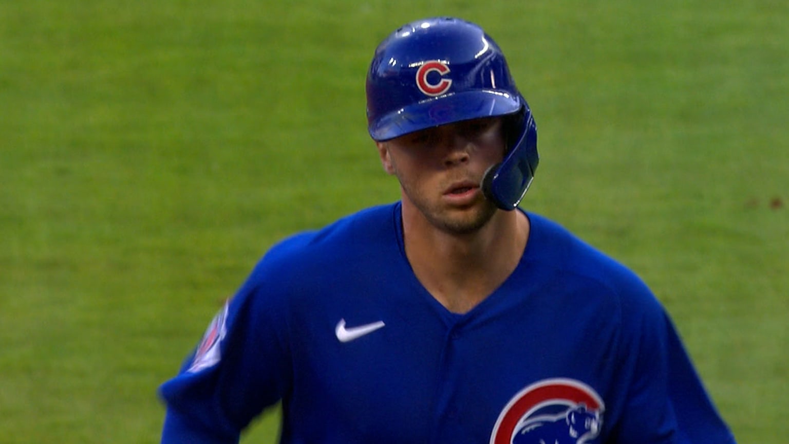 Rivas scores during rundown 04/28/2022 Chicago Cubs