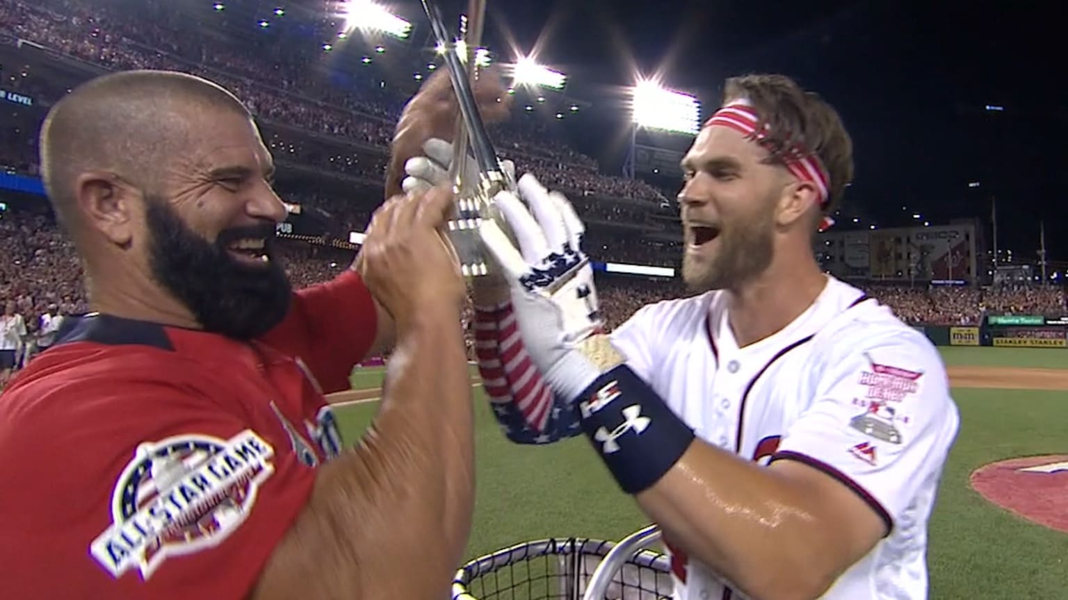 MLB Home Run Derby 2018: Bryce Harper, muscular dad Ron (his pitcher) team  for 19 homers in final round 