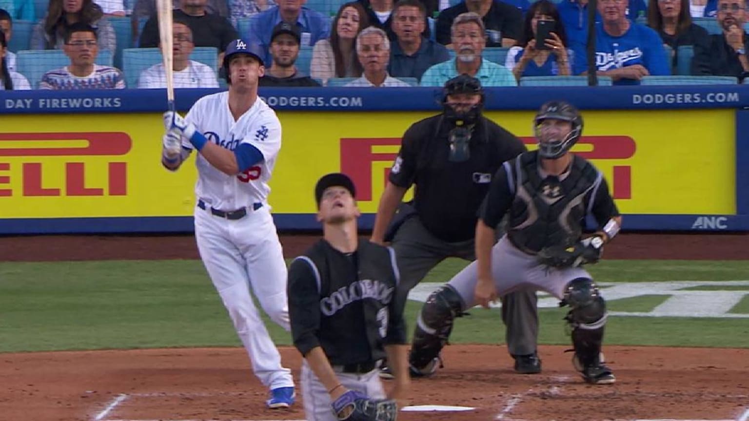 No knocking Bellinger's homer celebration in World Series face mask Los  Angeles Dodgers shot shot lead