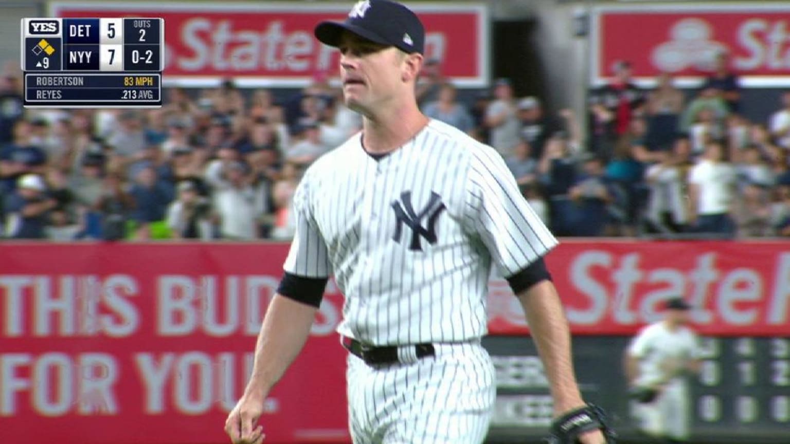 DET@NYY: Robertson K's Reyes to strand 2, earn save | 08/31/2018 | New ...