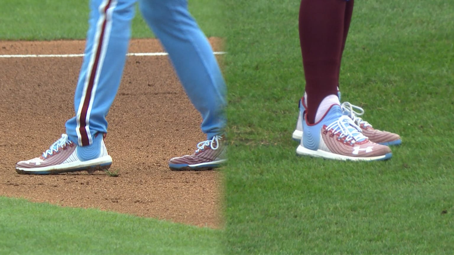 Bryce Harper gives Bohm cleats, 08/13/2020