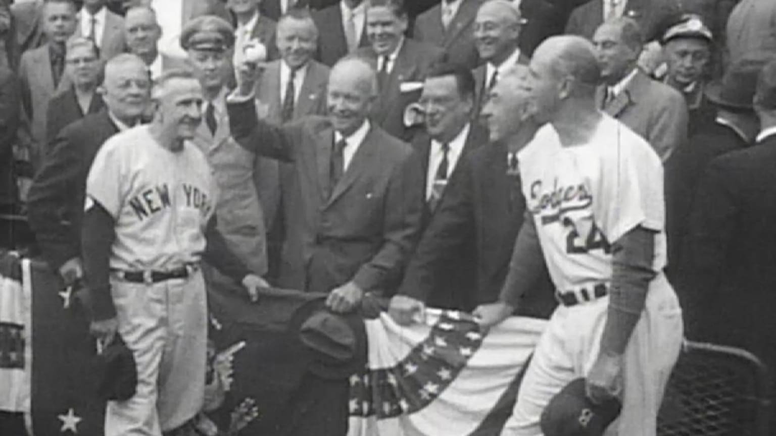 Eisenhower attends Game 1 10/03/1956 Los Angeles Angels