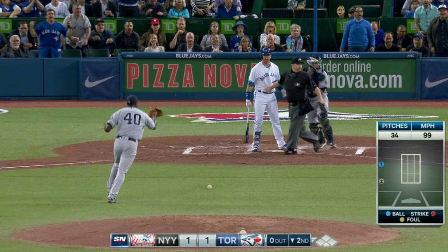 Benches clear again in the 2nd 09/26/2016 Toronto Blue Jays