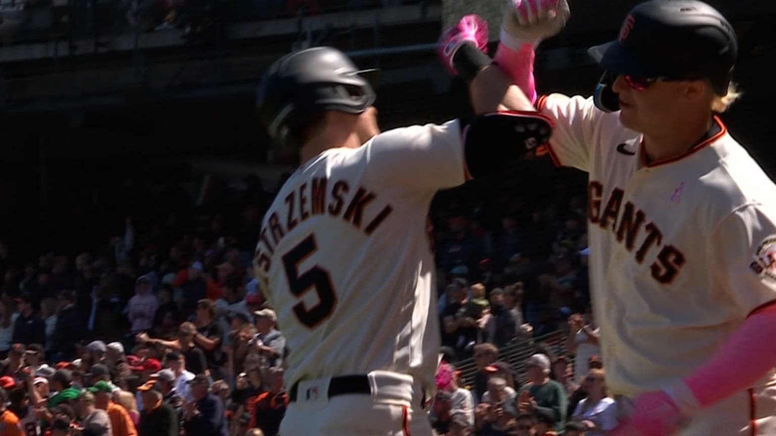 Mike Yastrzemski of the San Francisco Giants bats against the